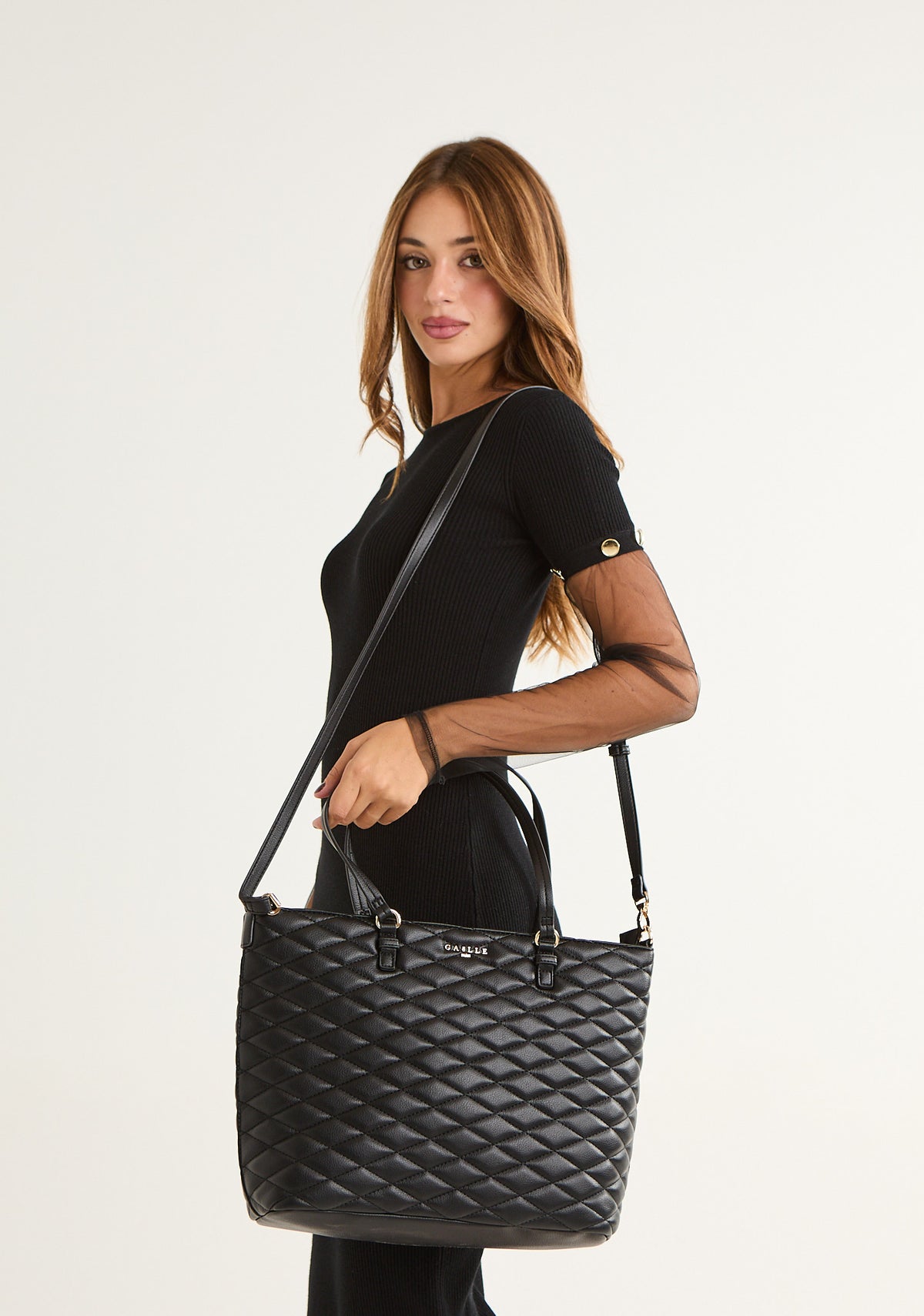 Borsa maxi shopper in matelasse'