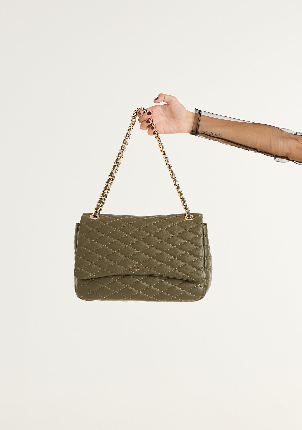 Borsa maxi matelasse' con tracolla in catena