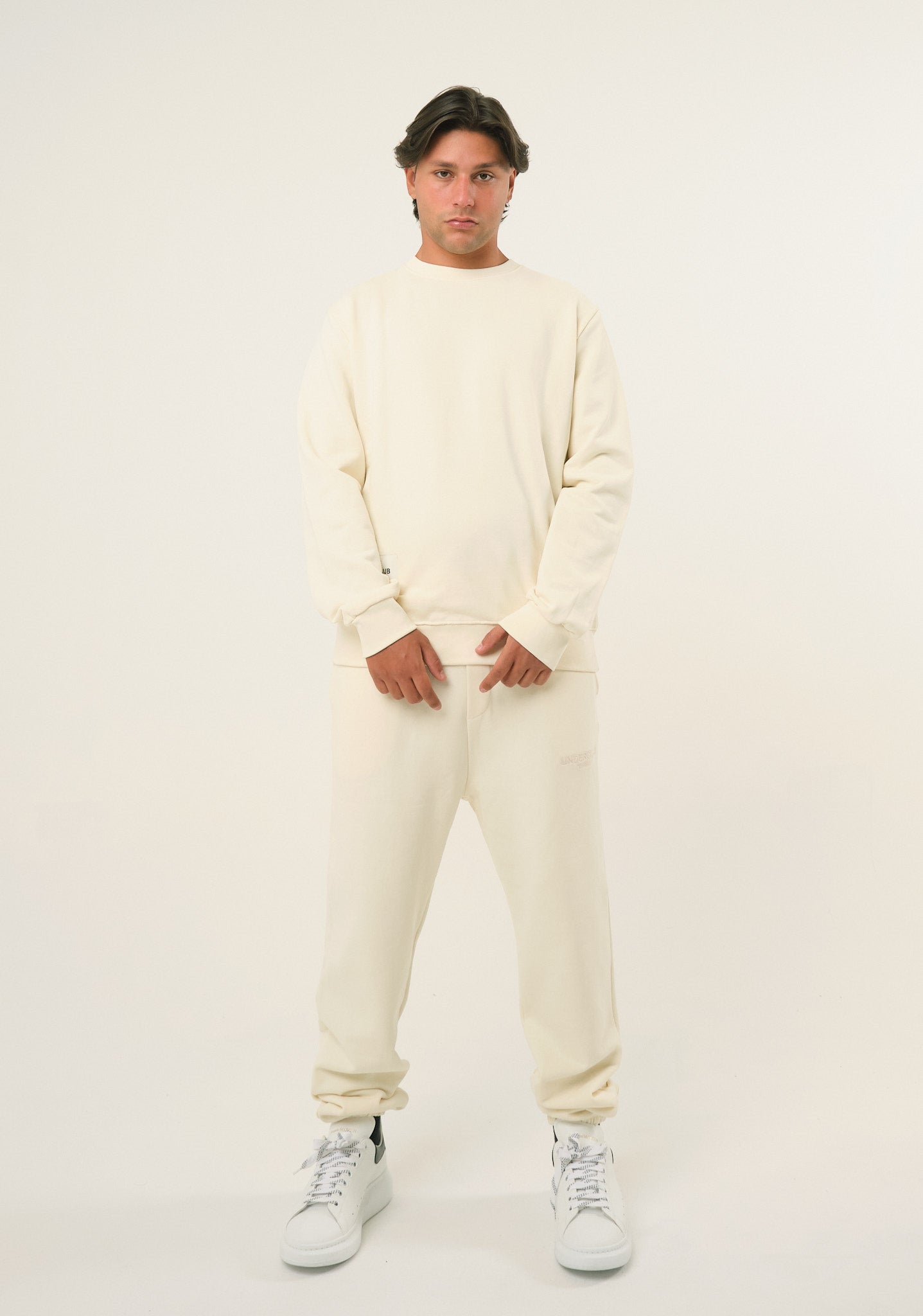 Felpa con logo in teddy