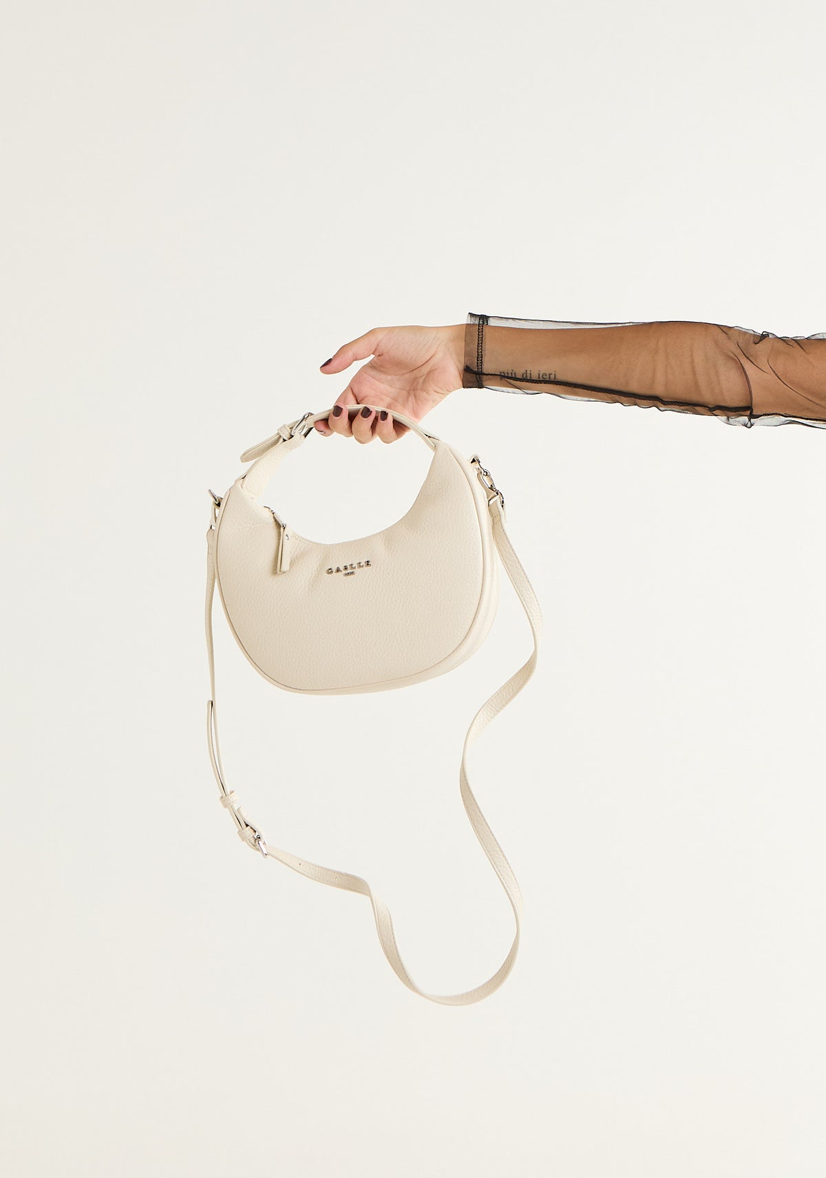 Borsa mini hobo in bottolato