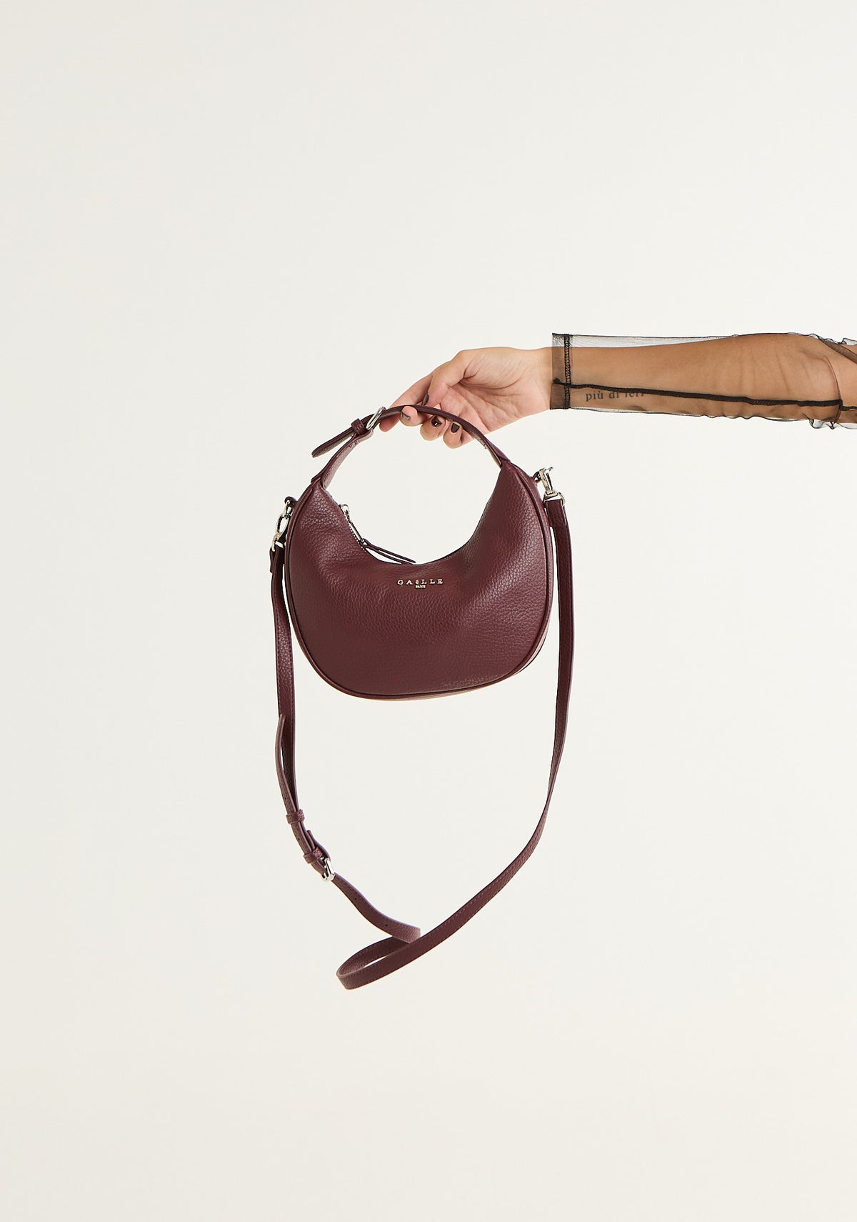 Borsa mini hobo in bottolato