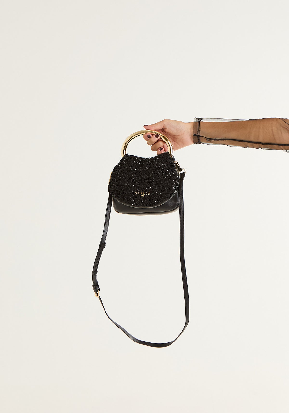Pochette mini puffer in lurex