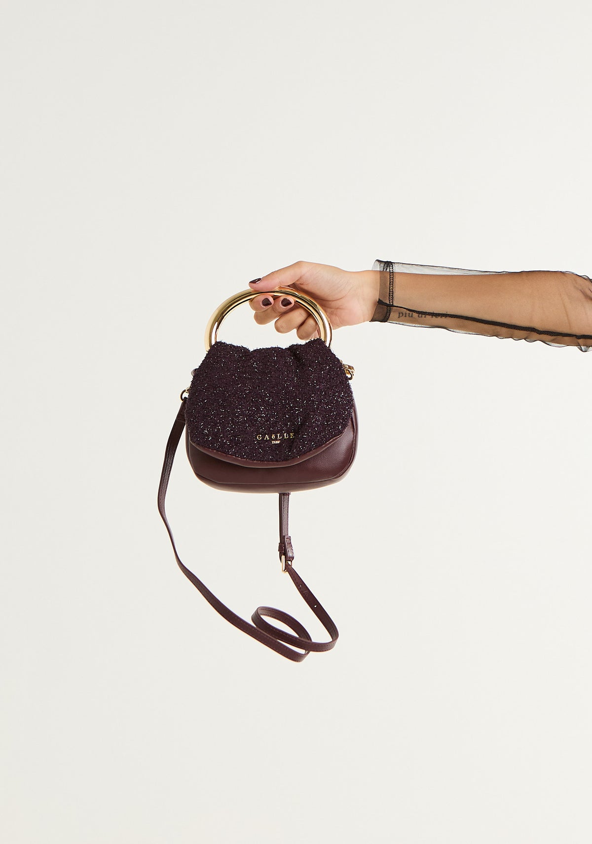 Pochette mini puffer in lurex
