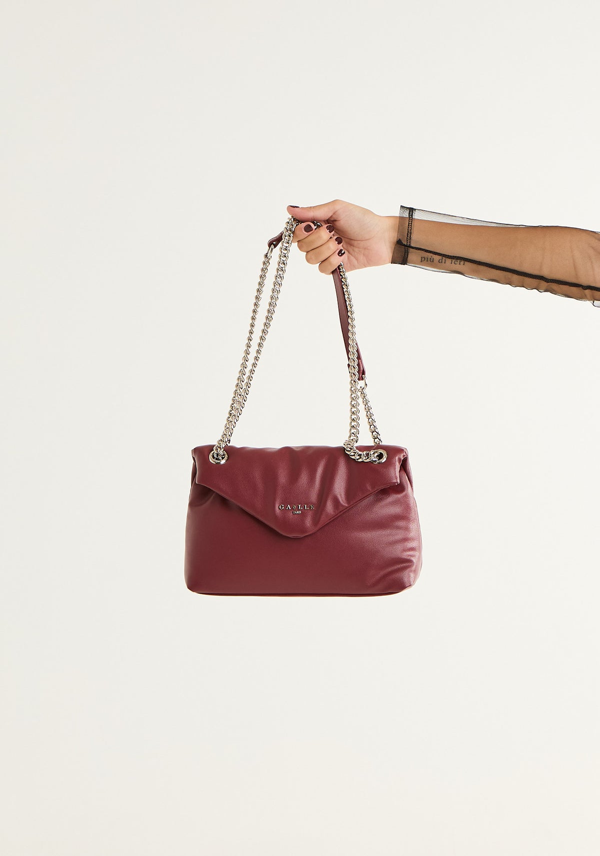 Borsa regular puffer con patta logata
