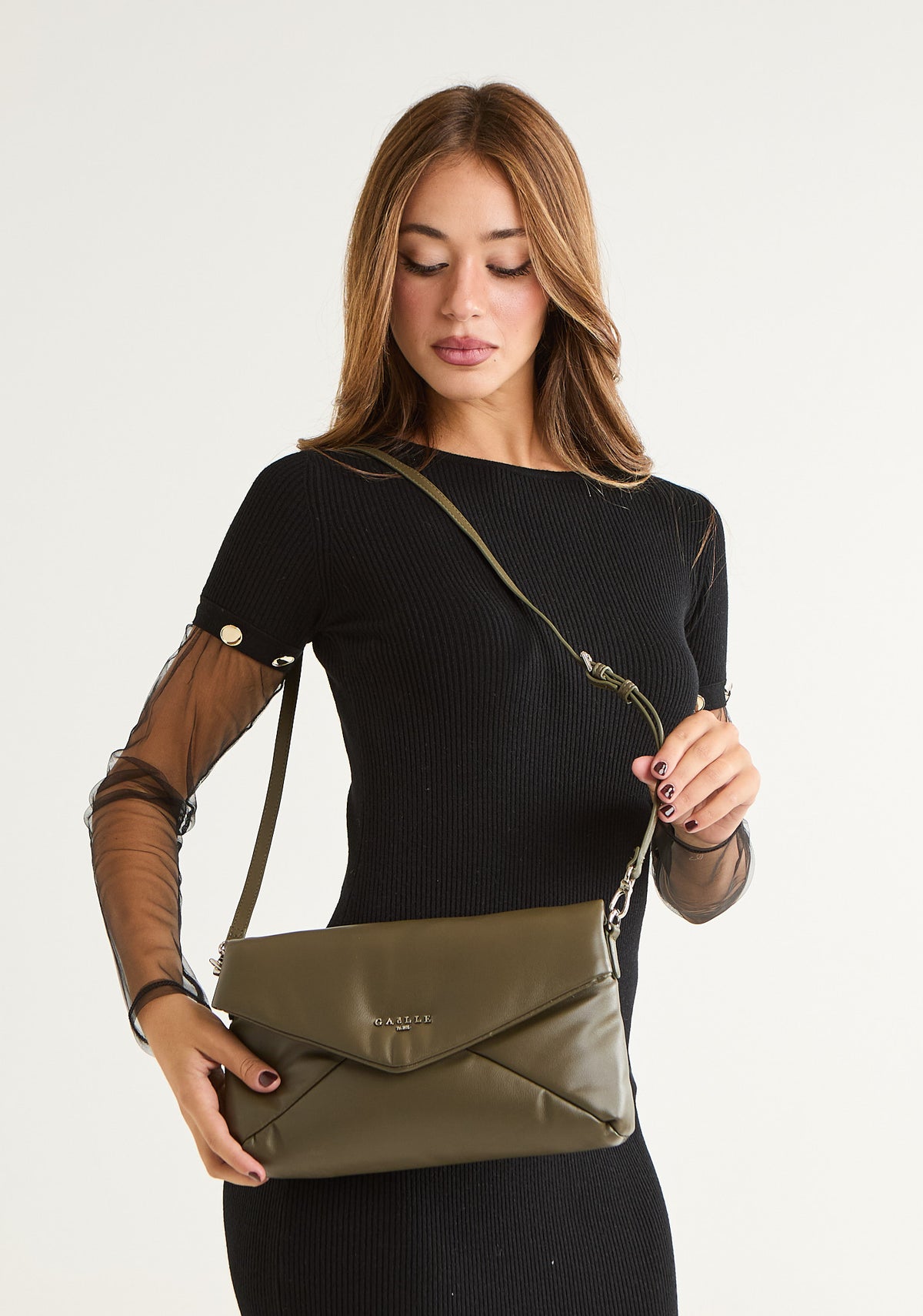 Pochette puffer con tracolla