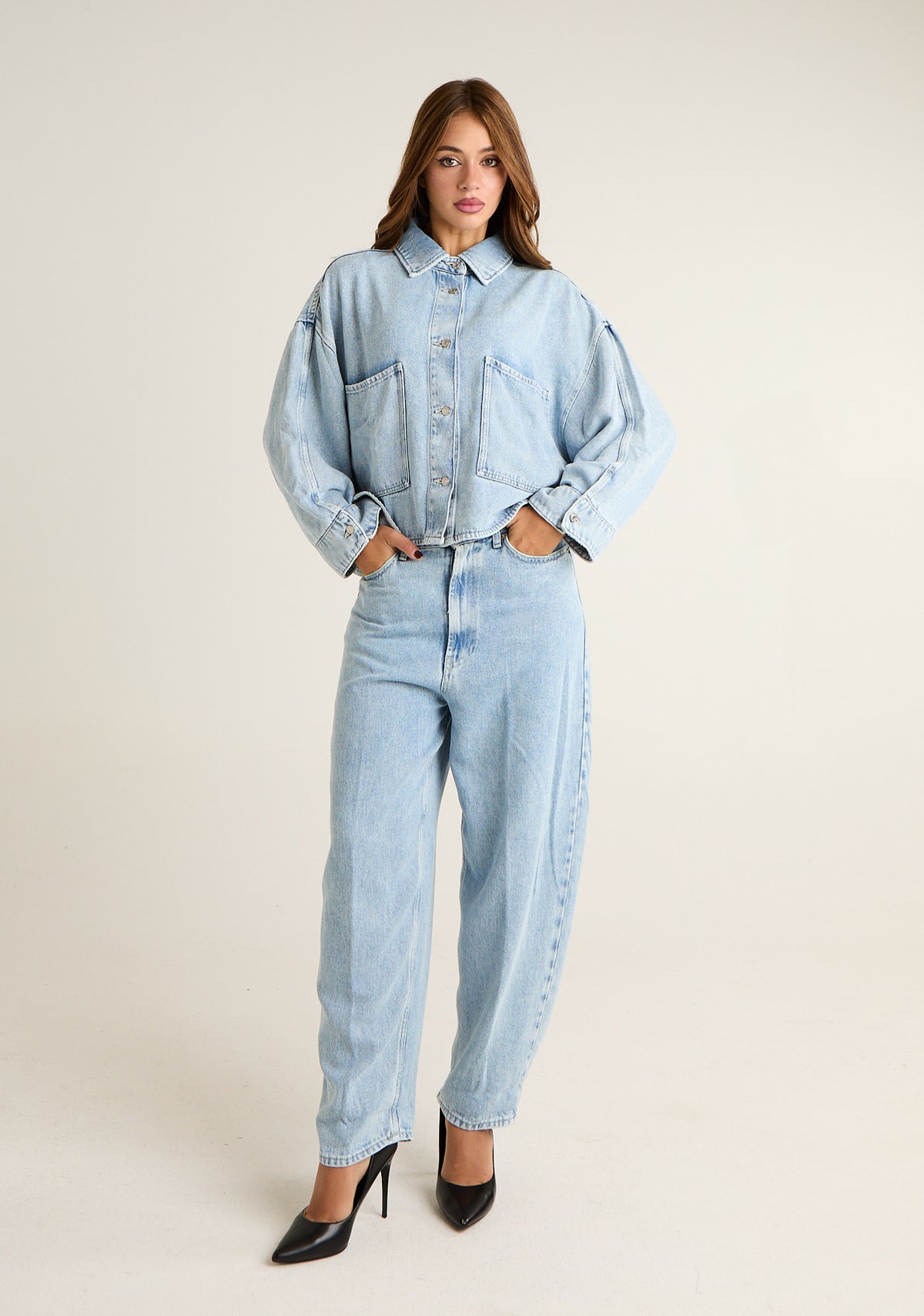 Giacca in jeans a taglio quadrato