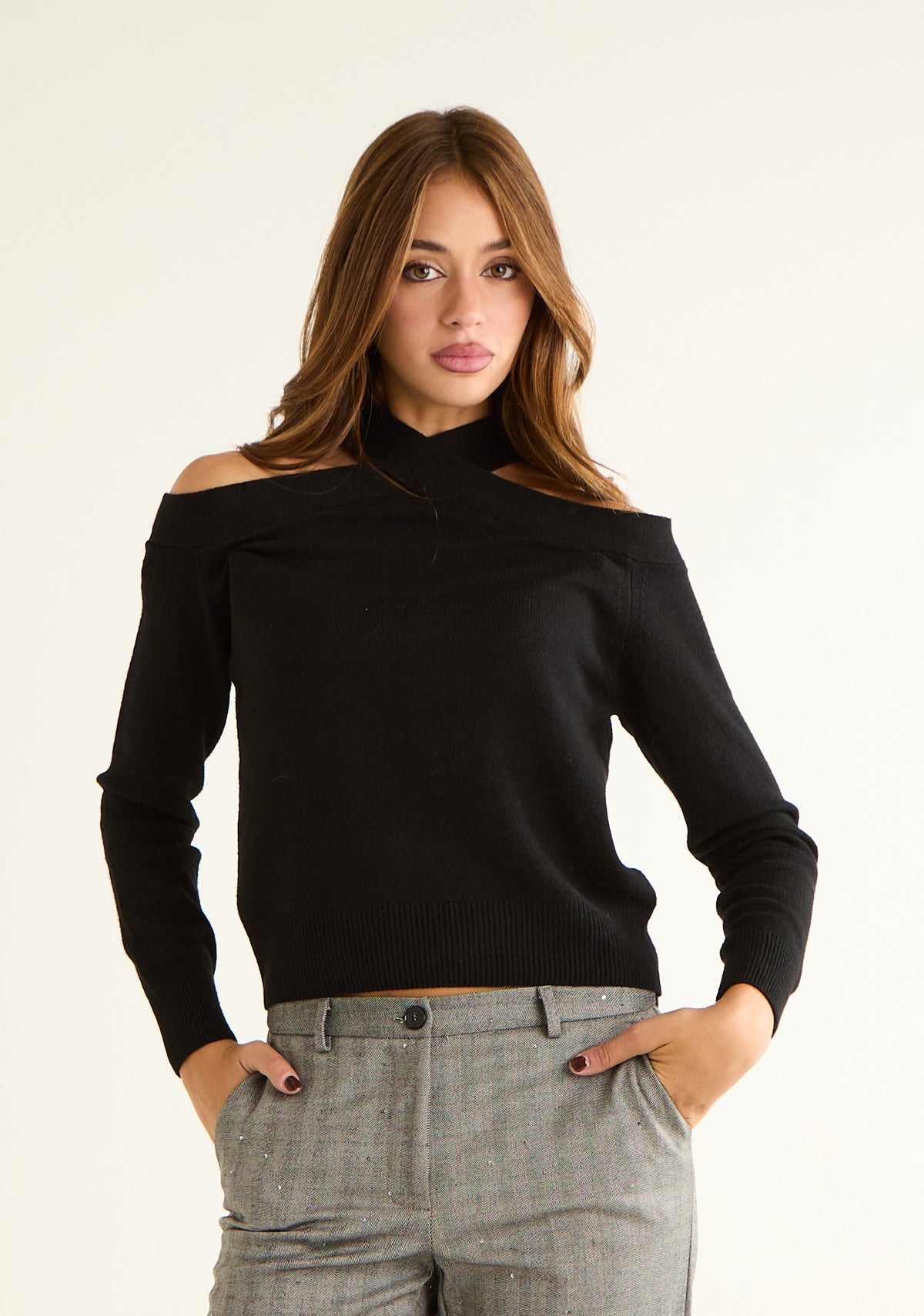 Maglia con scollo incrociato
