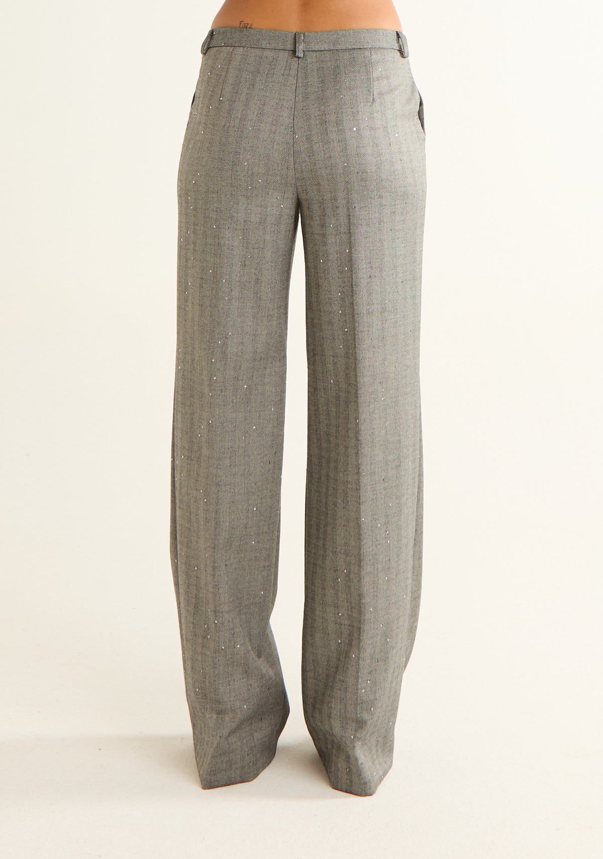 Pantalone in tessuto spigato