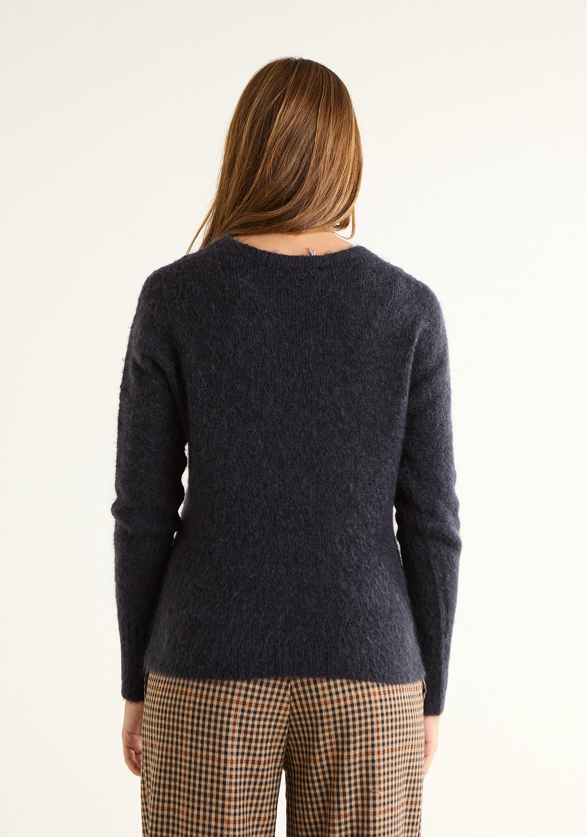 Maglia girocollo in misto mohair