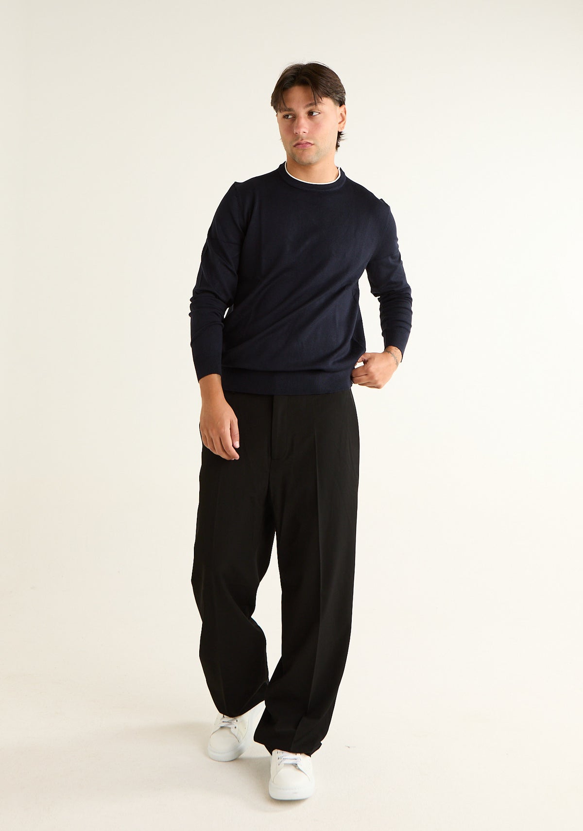 Maglia paricollo bicolore