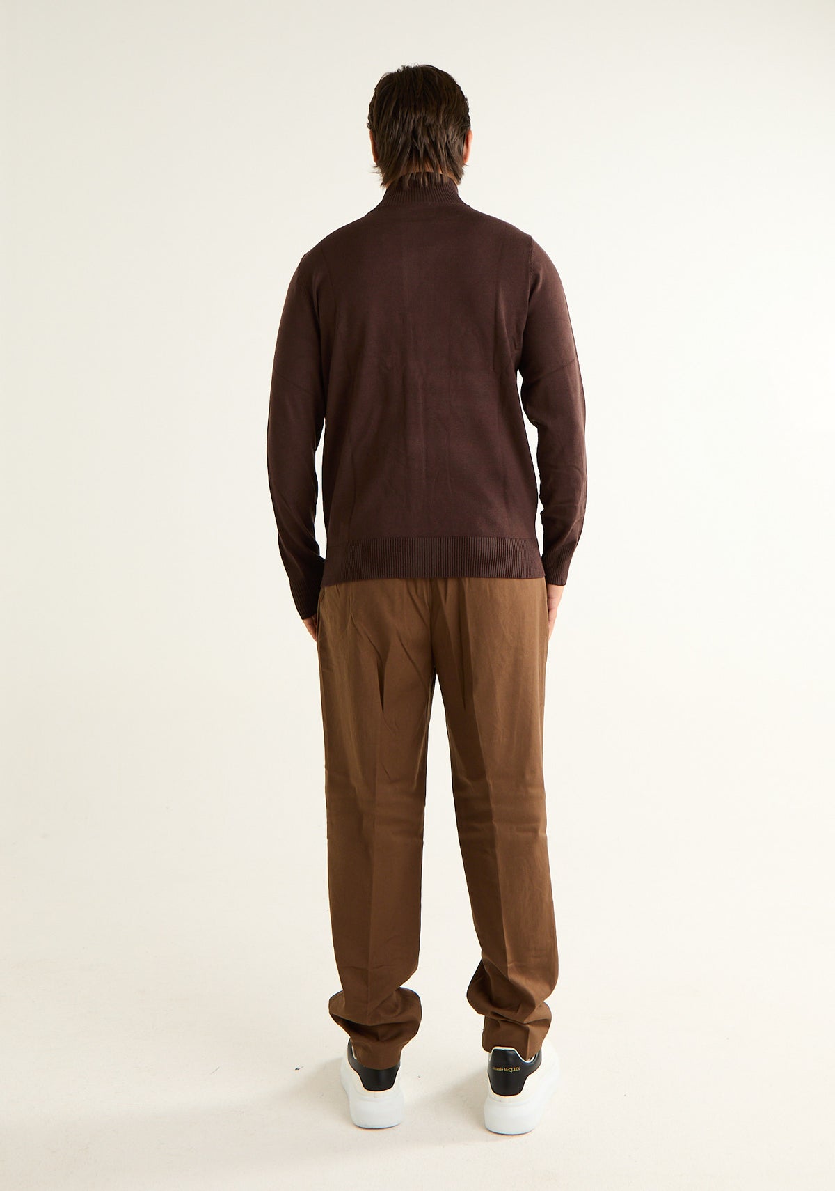 Maglia lupetto bicolore con zip