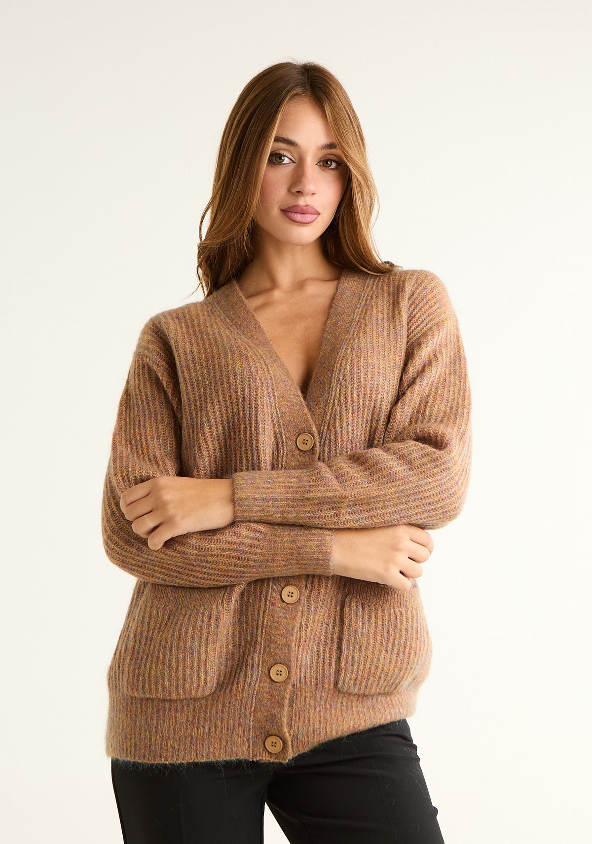 Cardigan comfy in misto lana