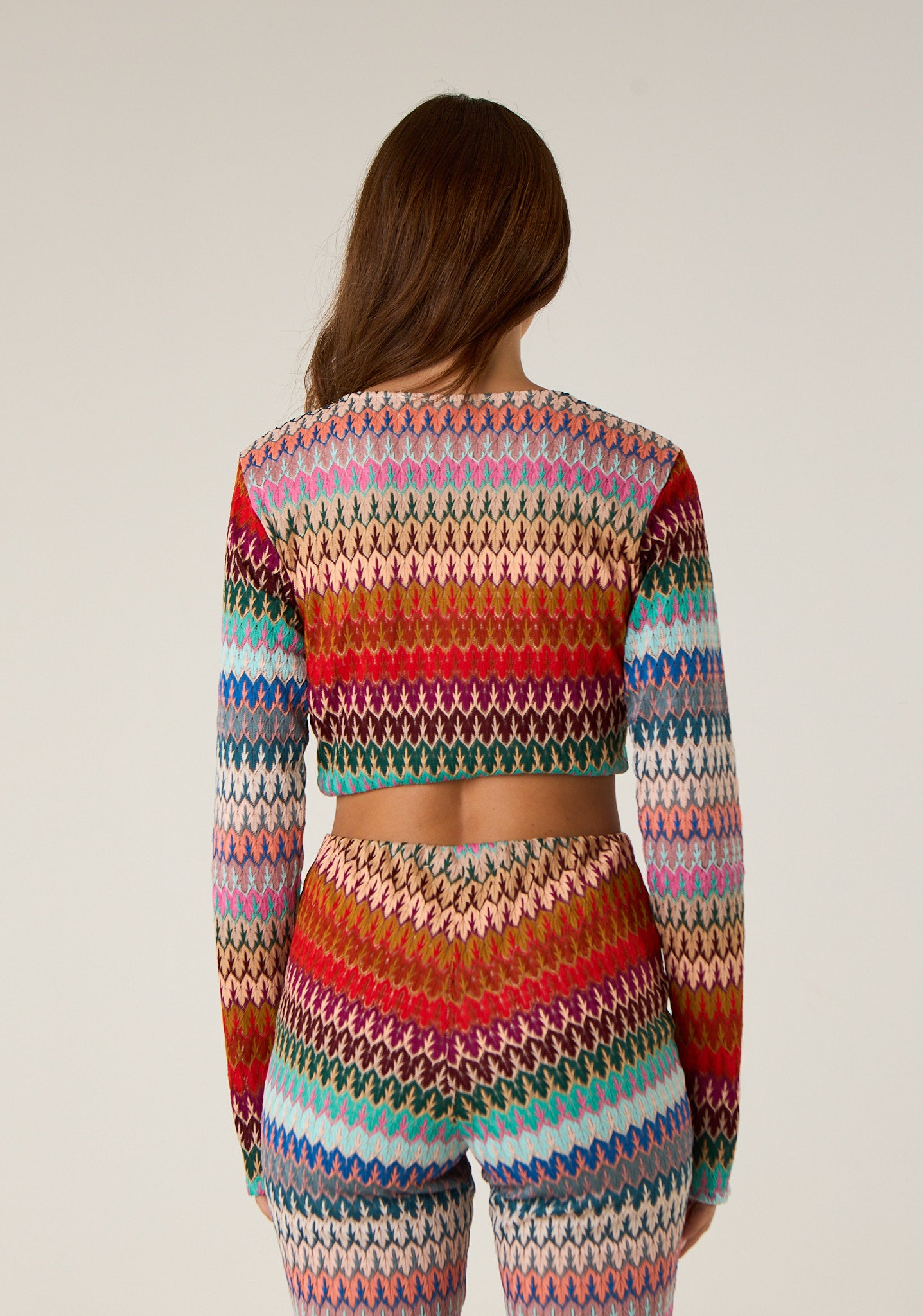 Maglia crop multicolor