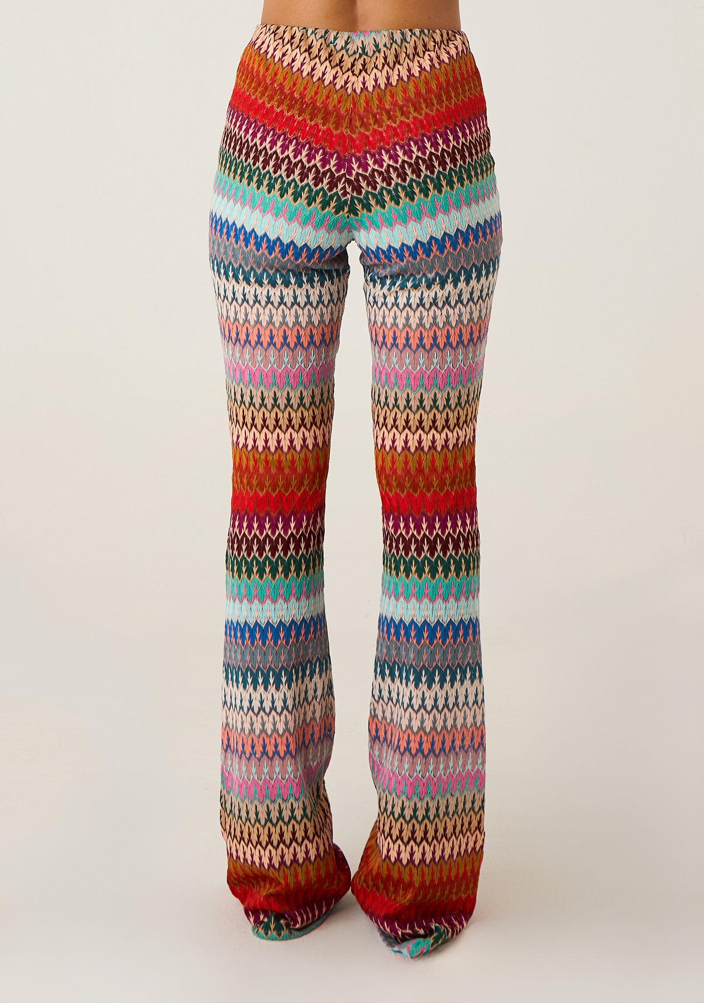Pantalone a zampa in maglia