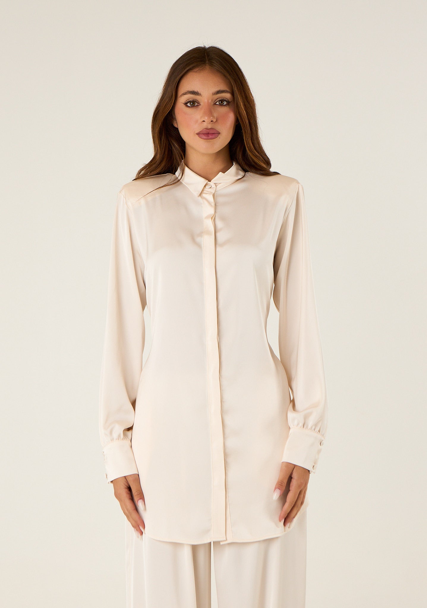 Camicia lunga con cintura coordinata