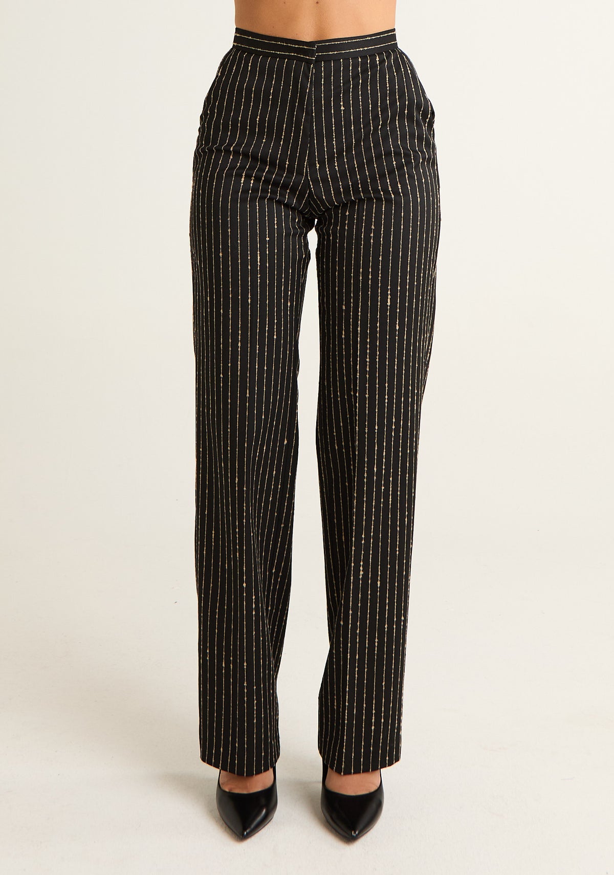 Pantalone con gessature in cotone