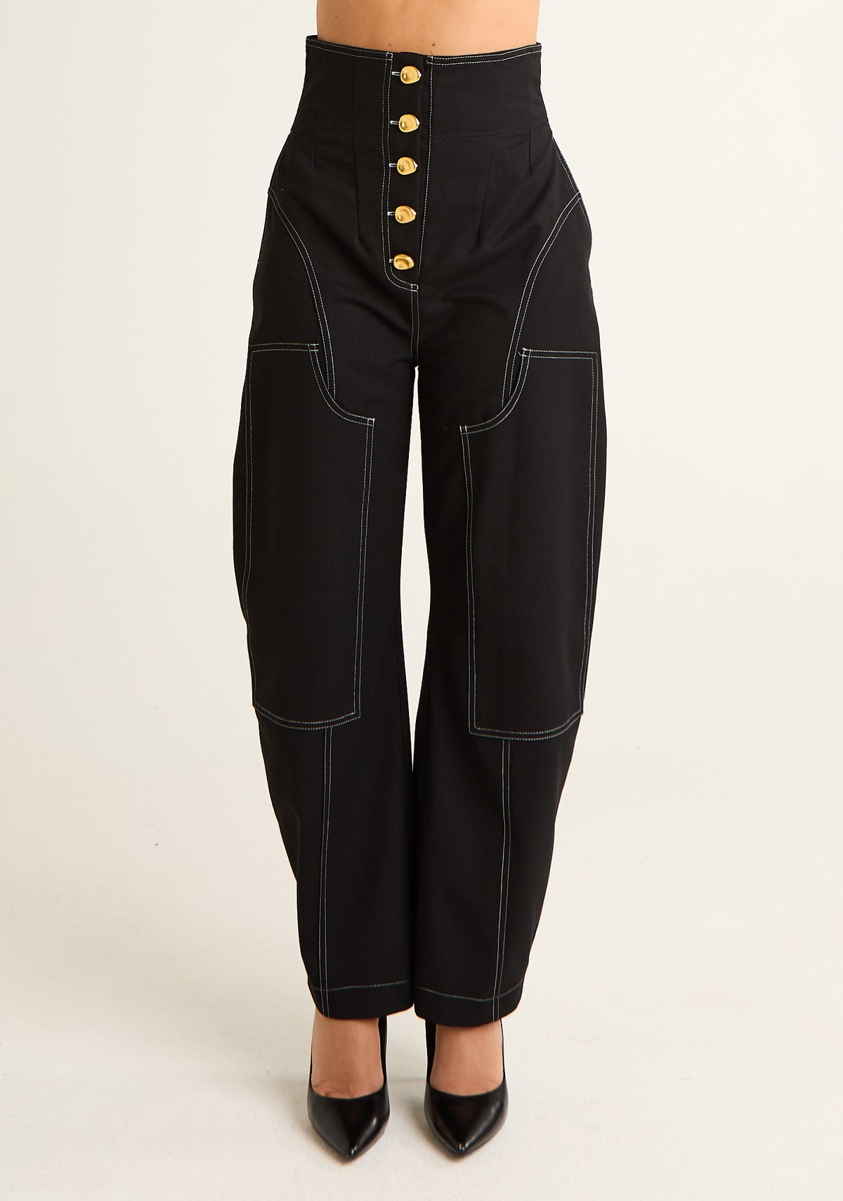 Pantalone Balloon con vita a corpetto