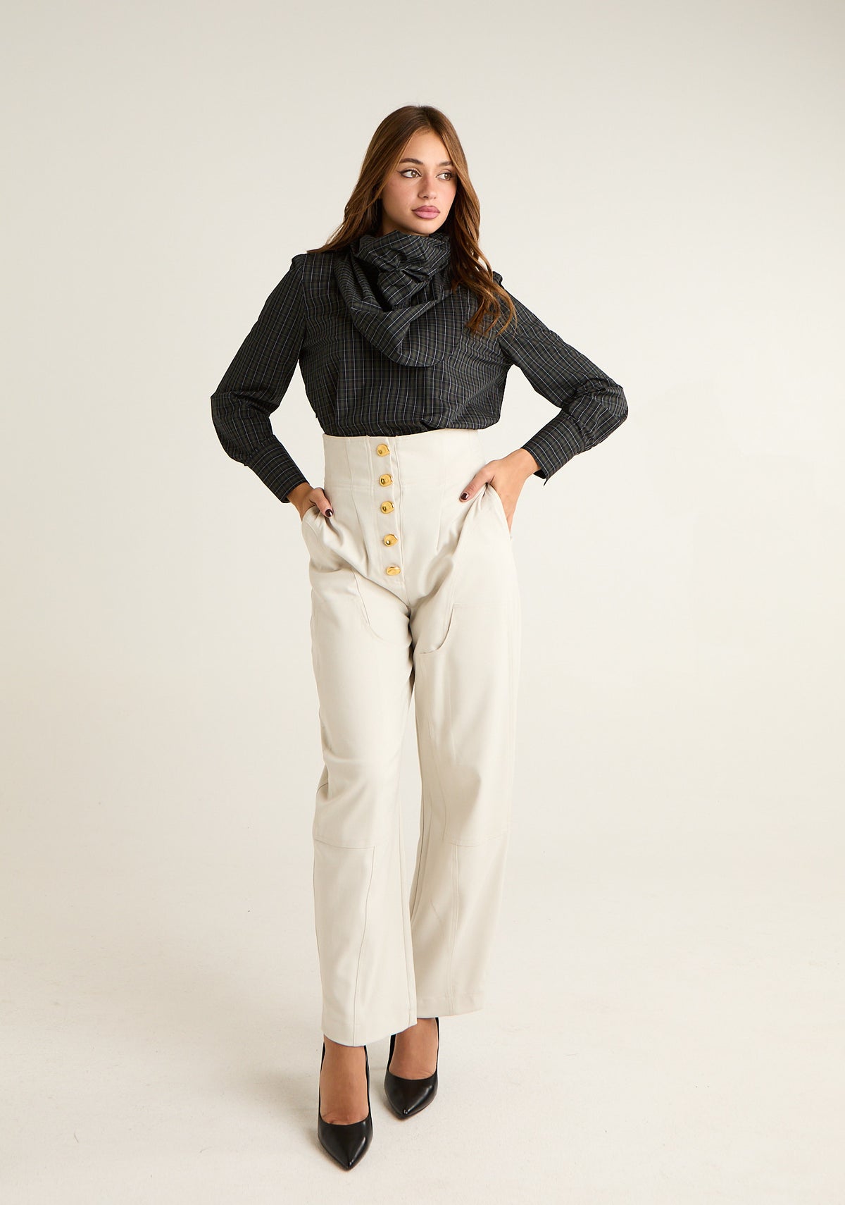 Pantalone Balloon con vita a corpetto
