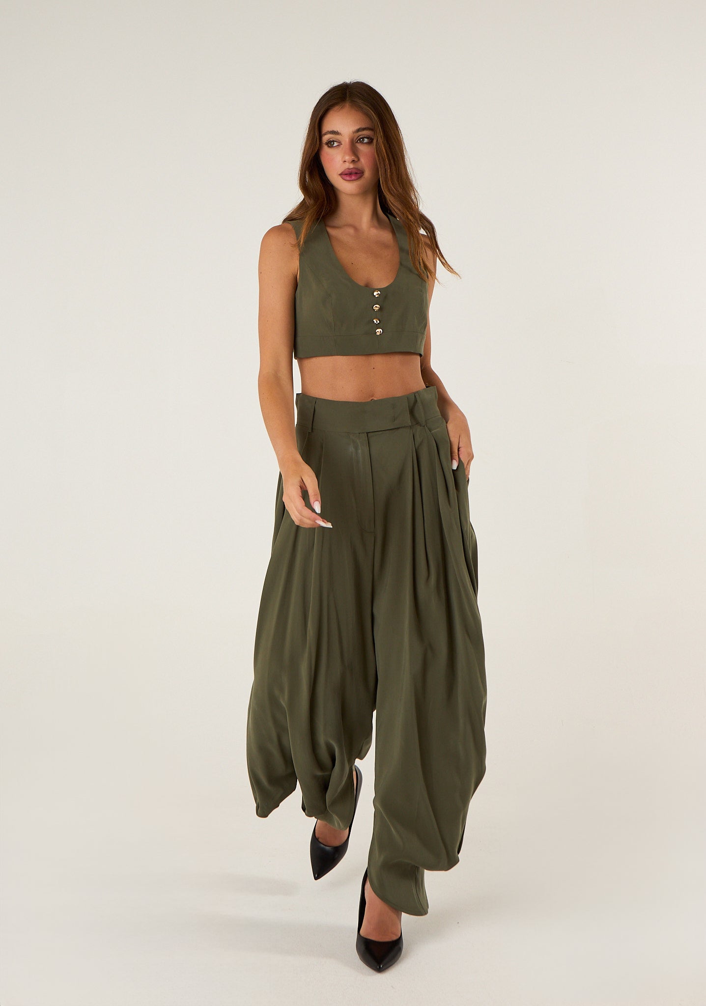 Pantalone harem drappeggiato