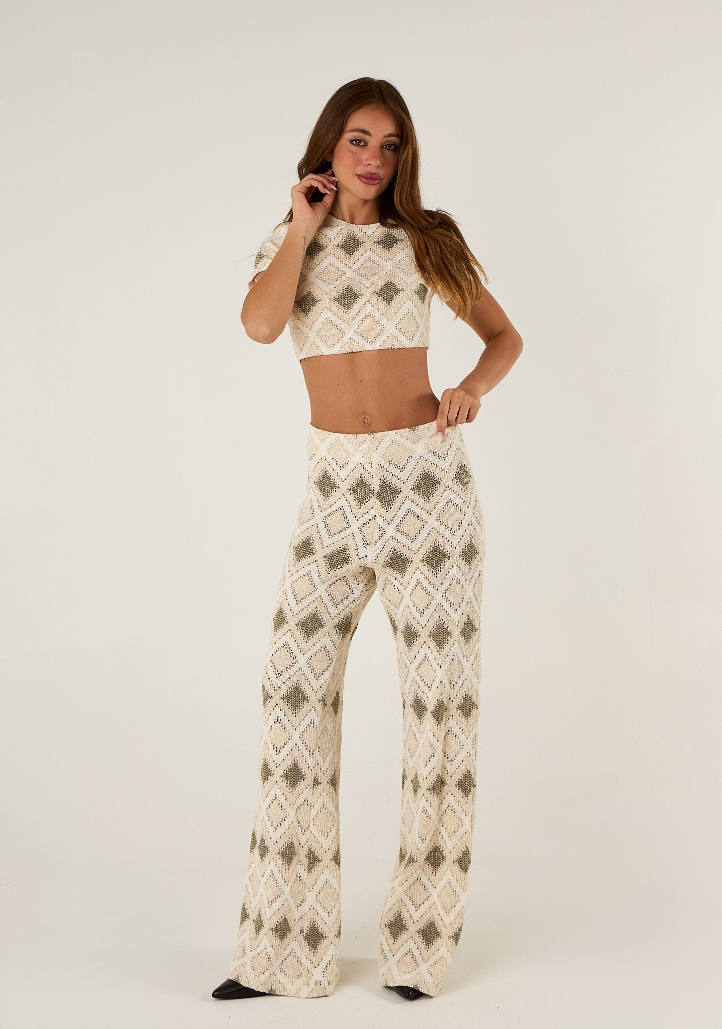 Pantalone palazzo in maglia