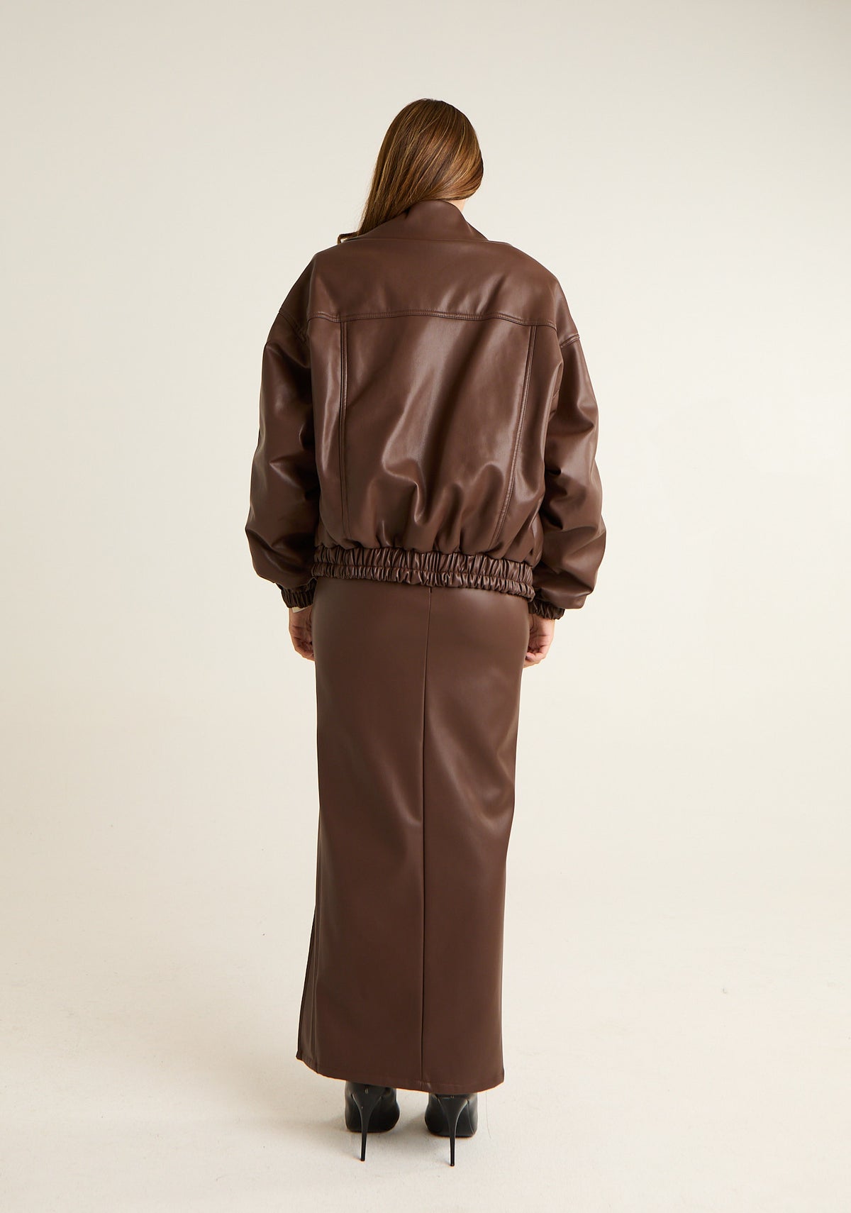 Giubbino bomber in ecopelle liscia