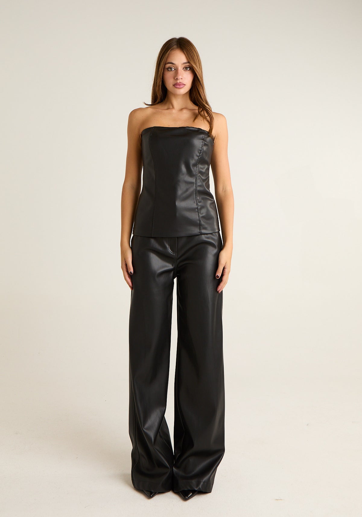 Top bustier in ecoepelle