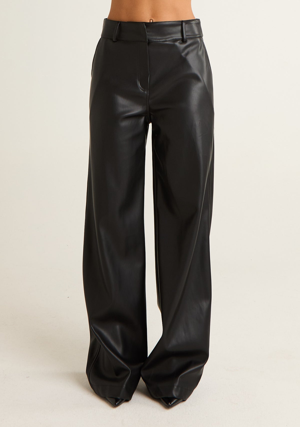 Pantalone palazzo in ecopelle