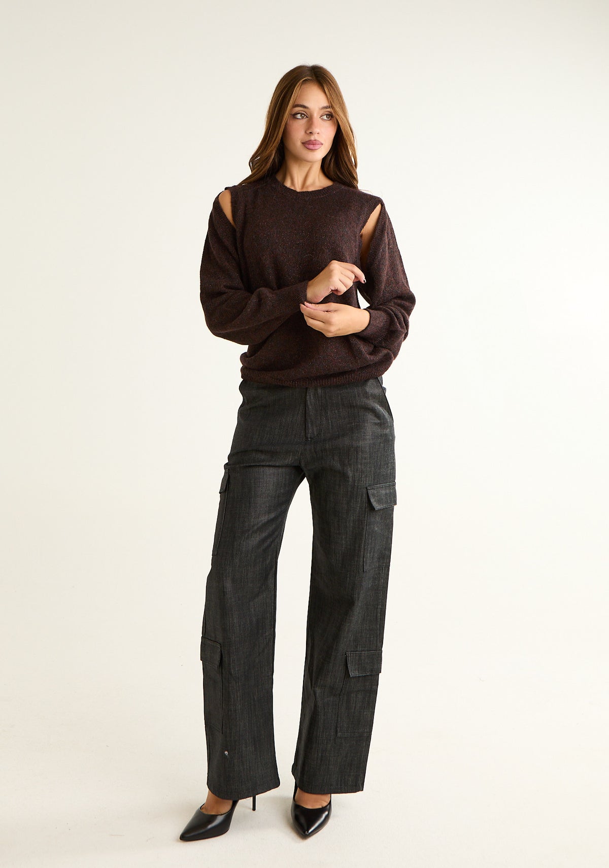 Maglia screziata con cut out