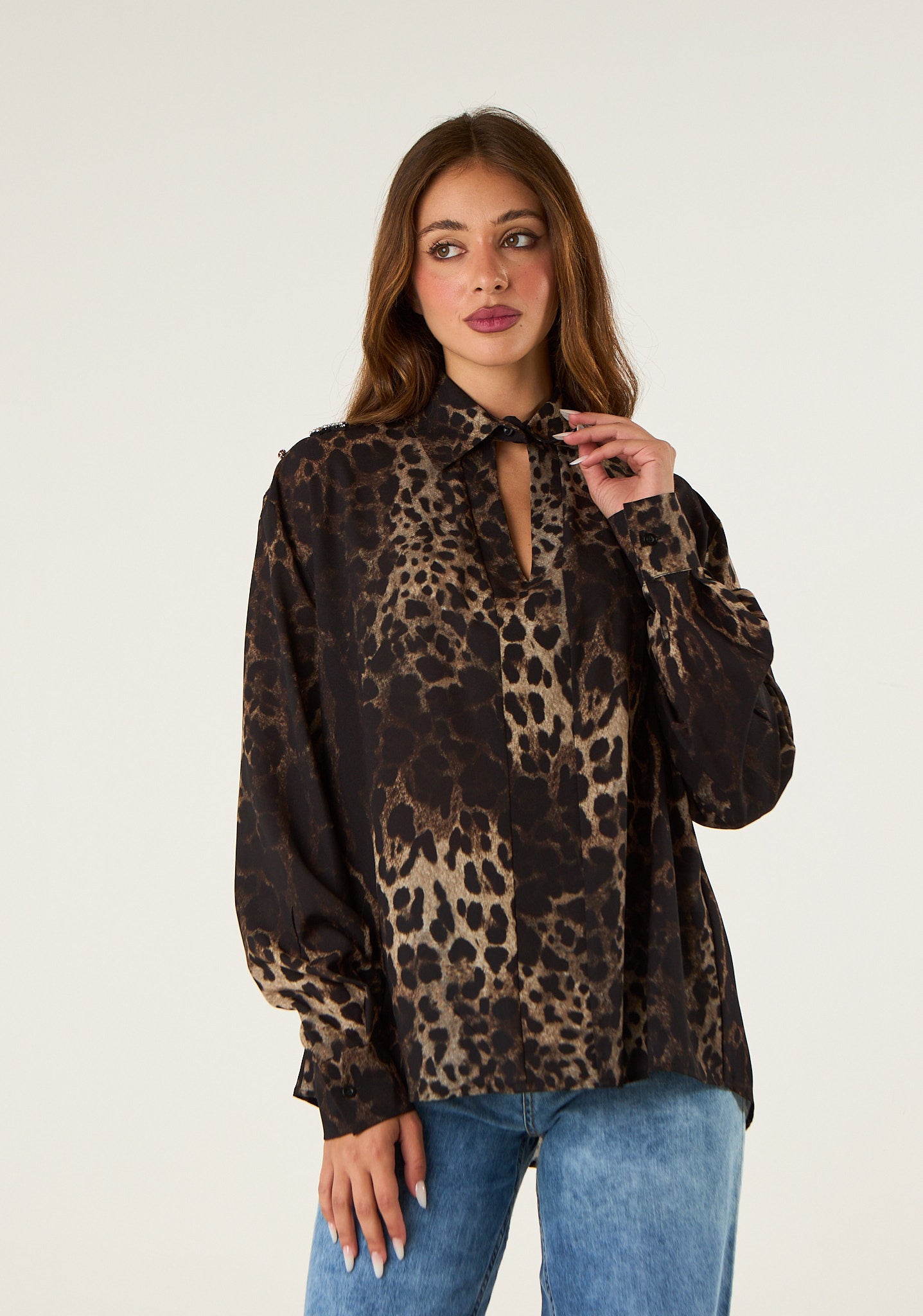 Camicia in georgette stampata