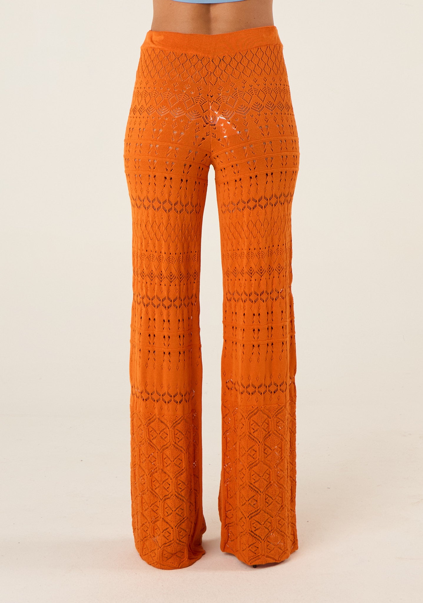 Pantalone palazzo in maglia lavorata