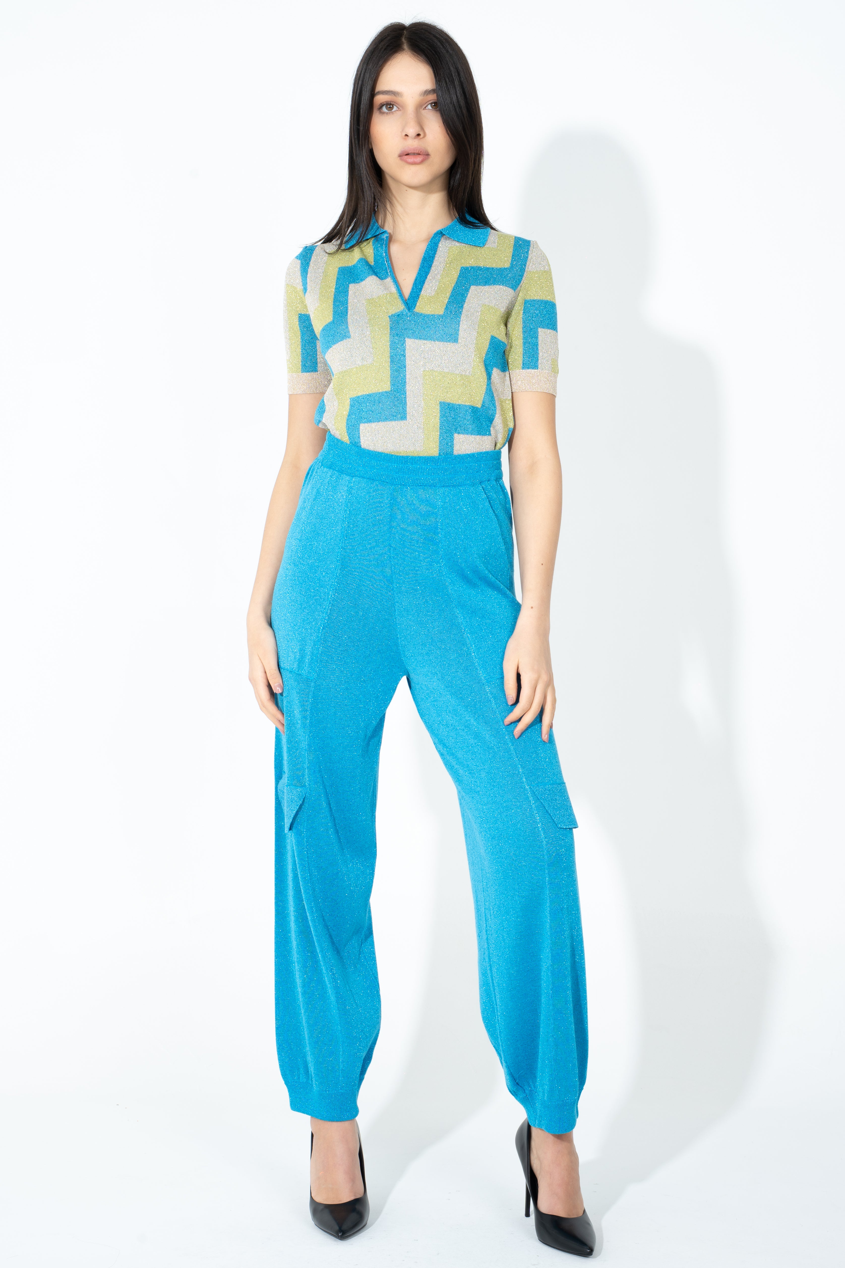 Polo jacquard lurex