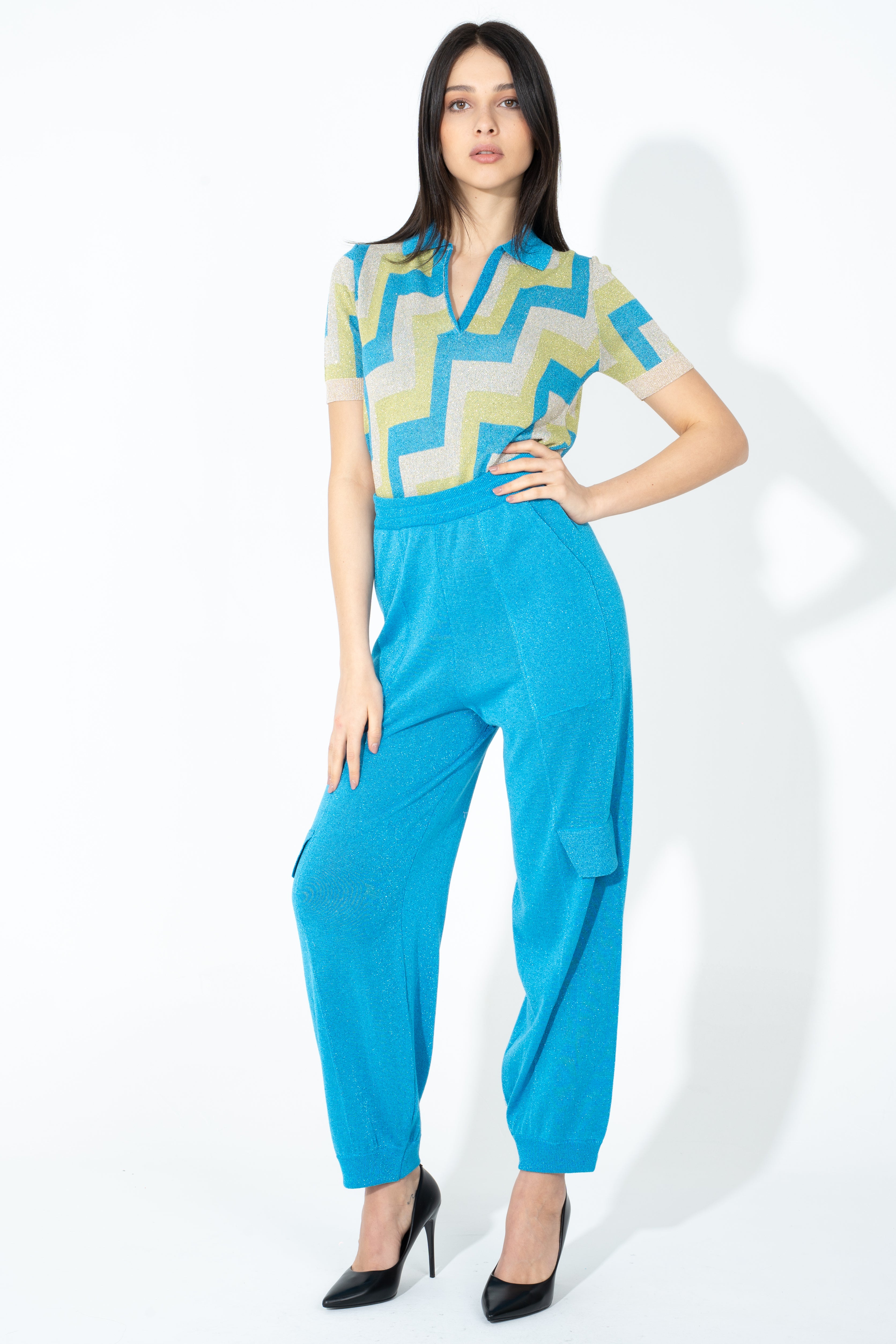 Polo jacquard lurex