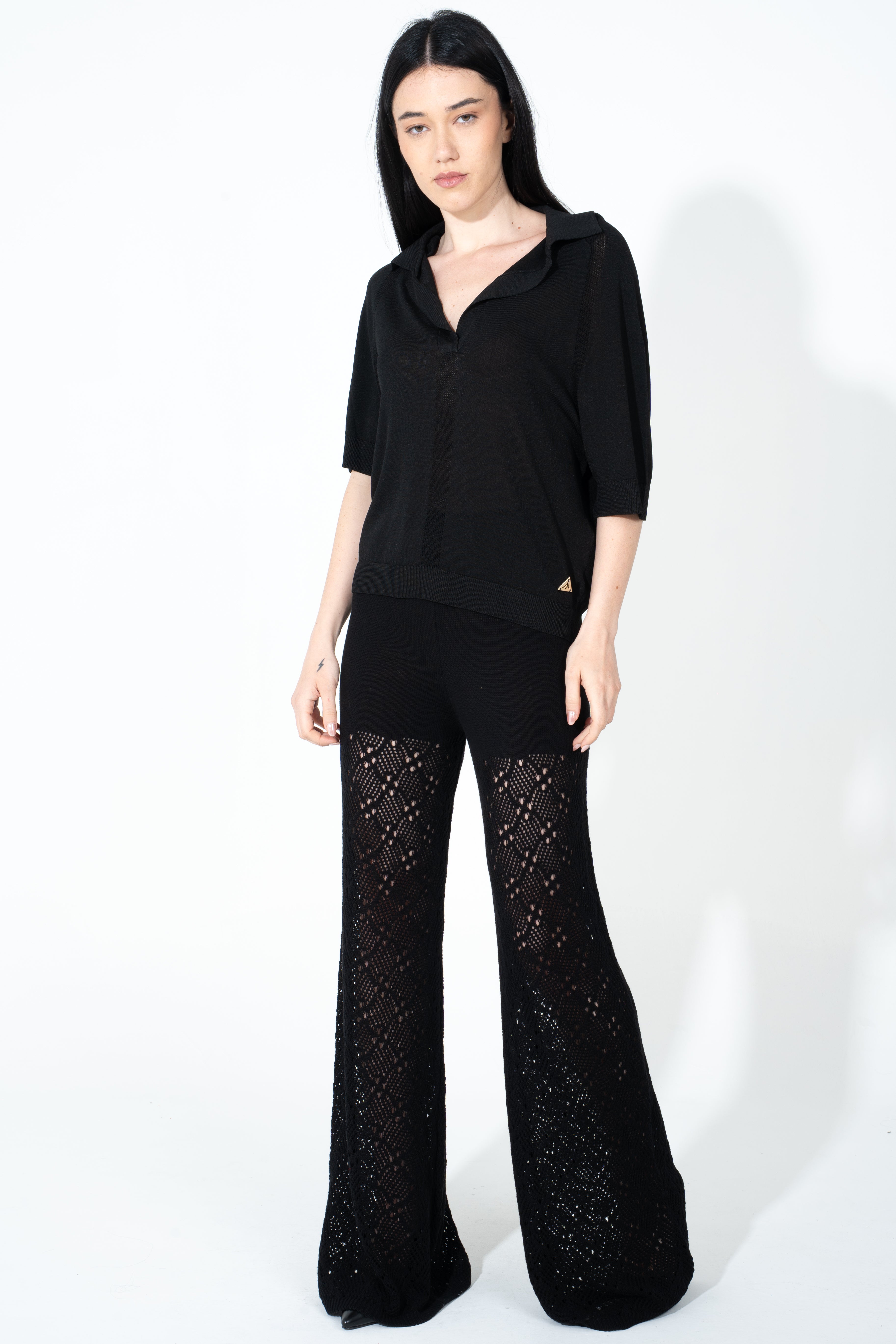 Pantalone in maglia traforata