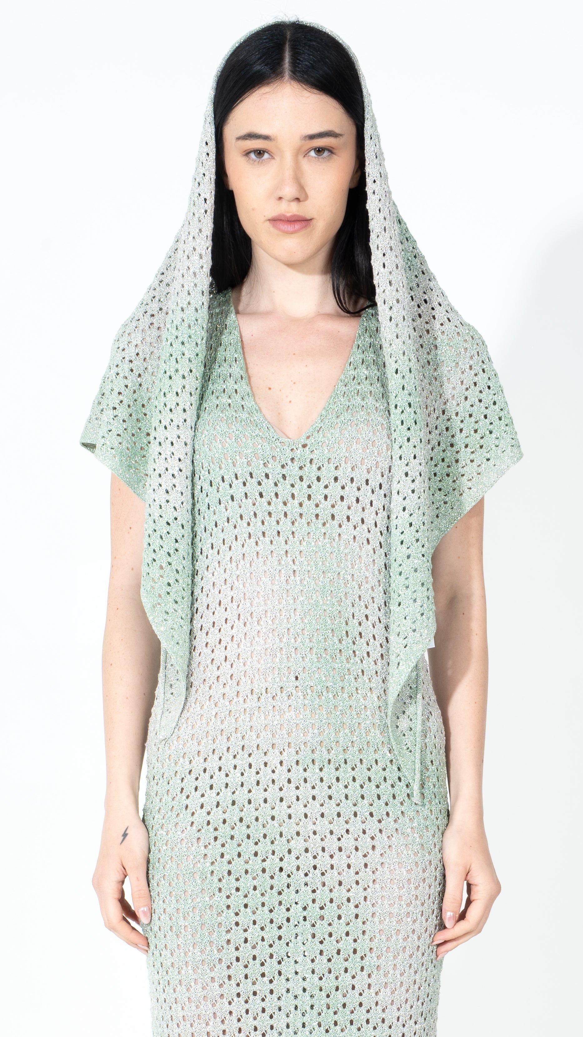 Foulard in maglia traforata