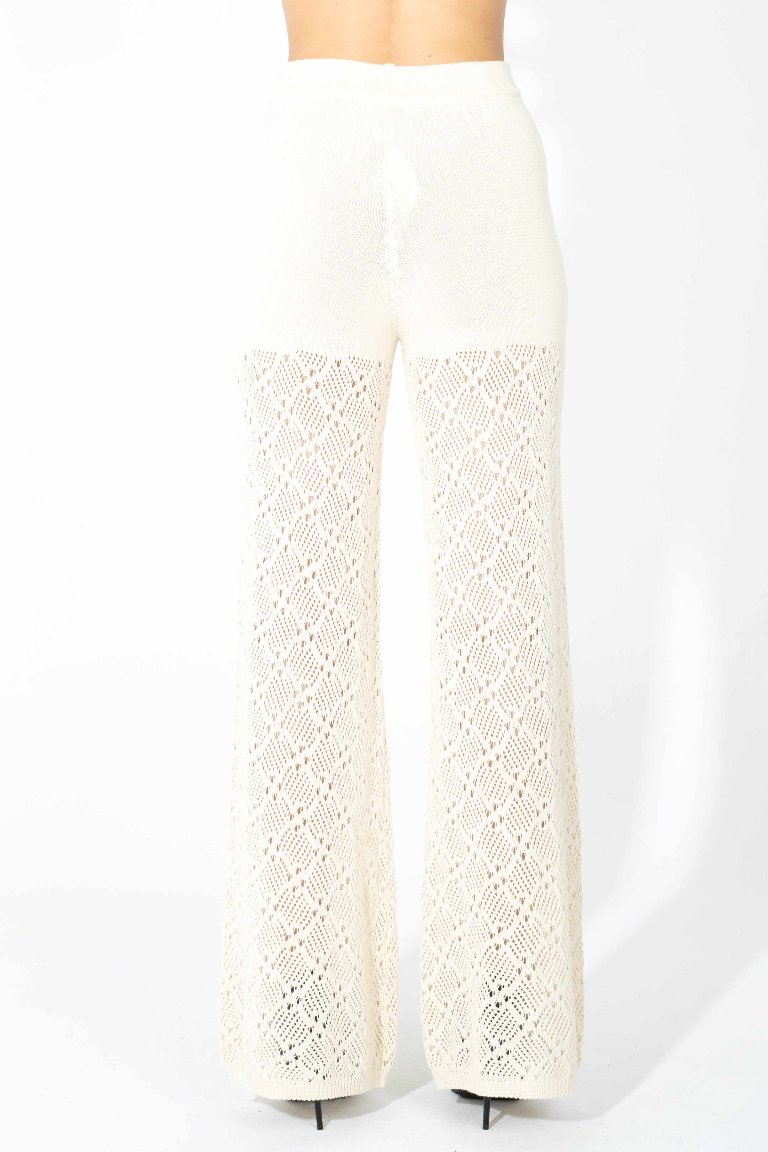 Pantalone in maglia traforata