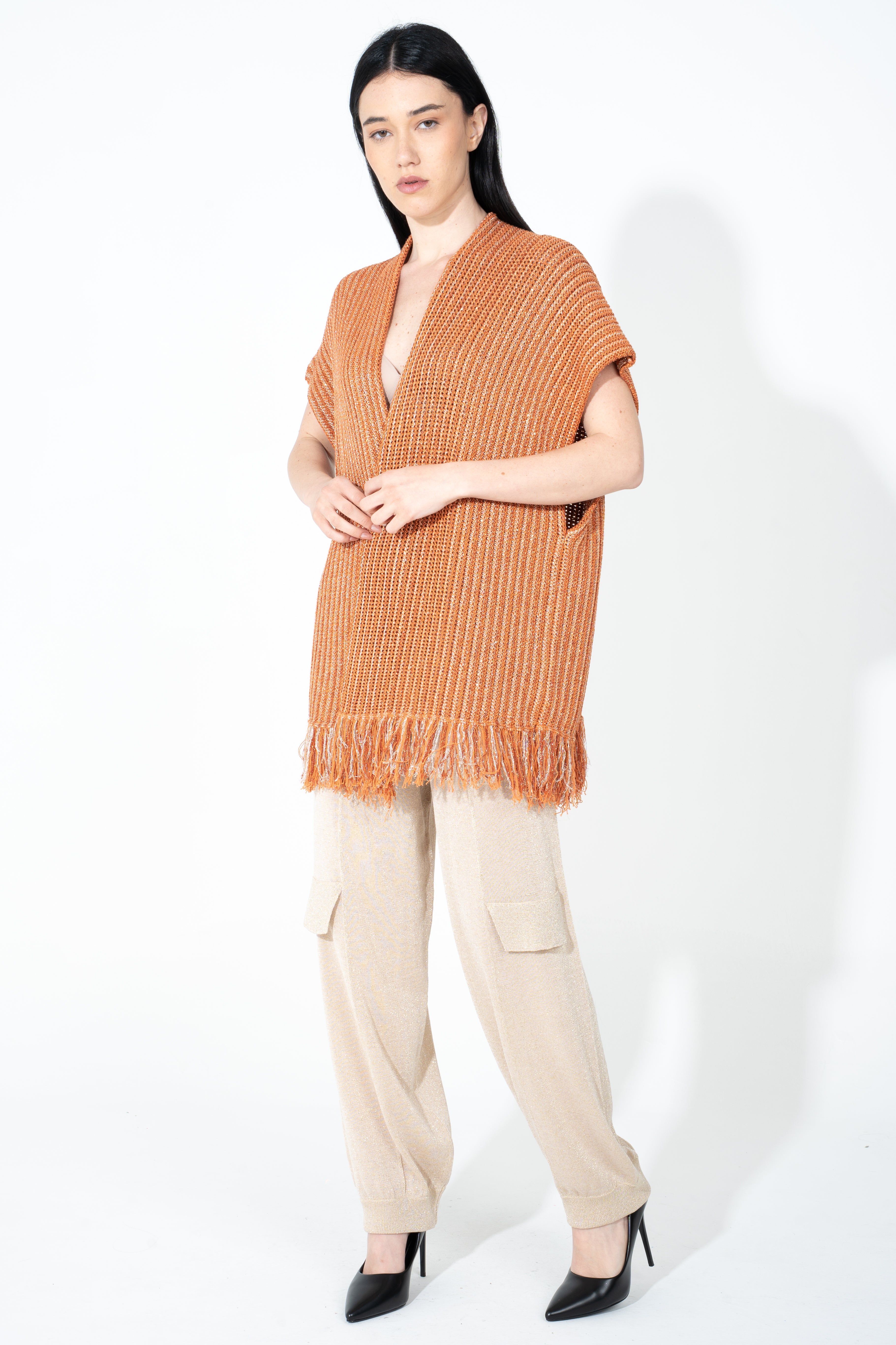 Pantalone cargo in maglia