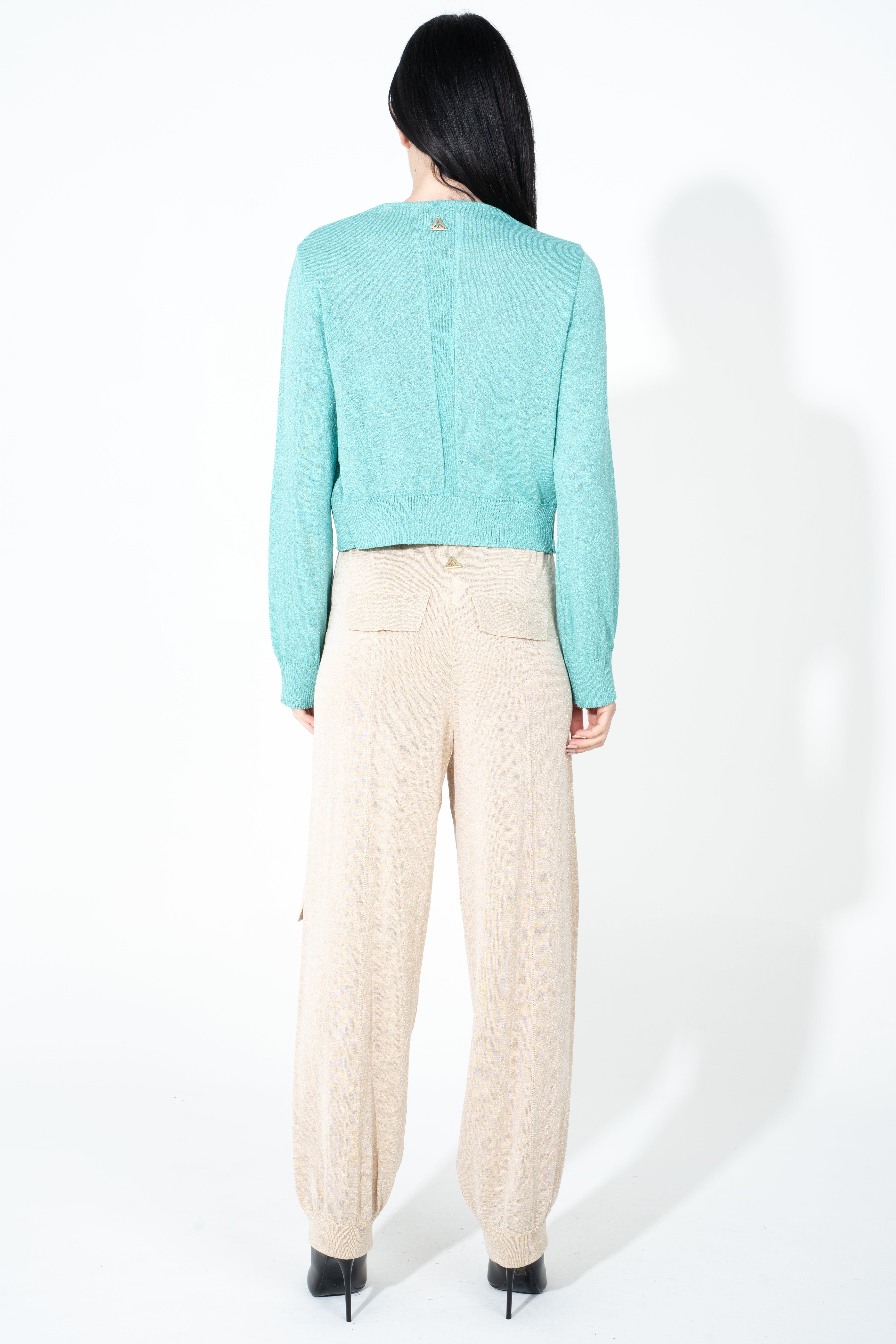 Coprispalle in maglia lurex