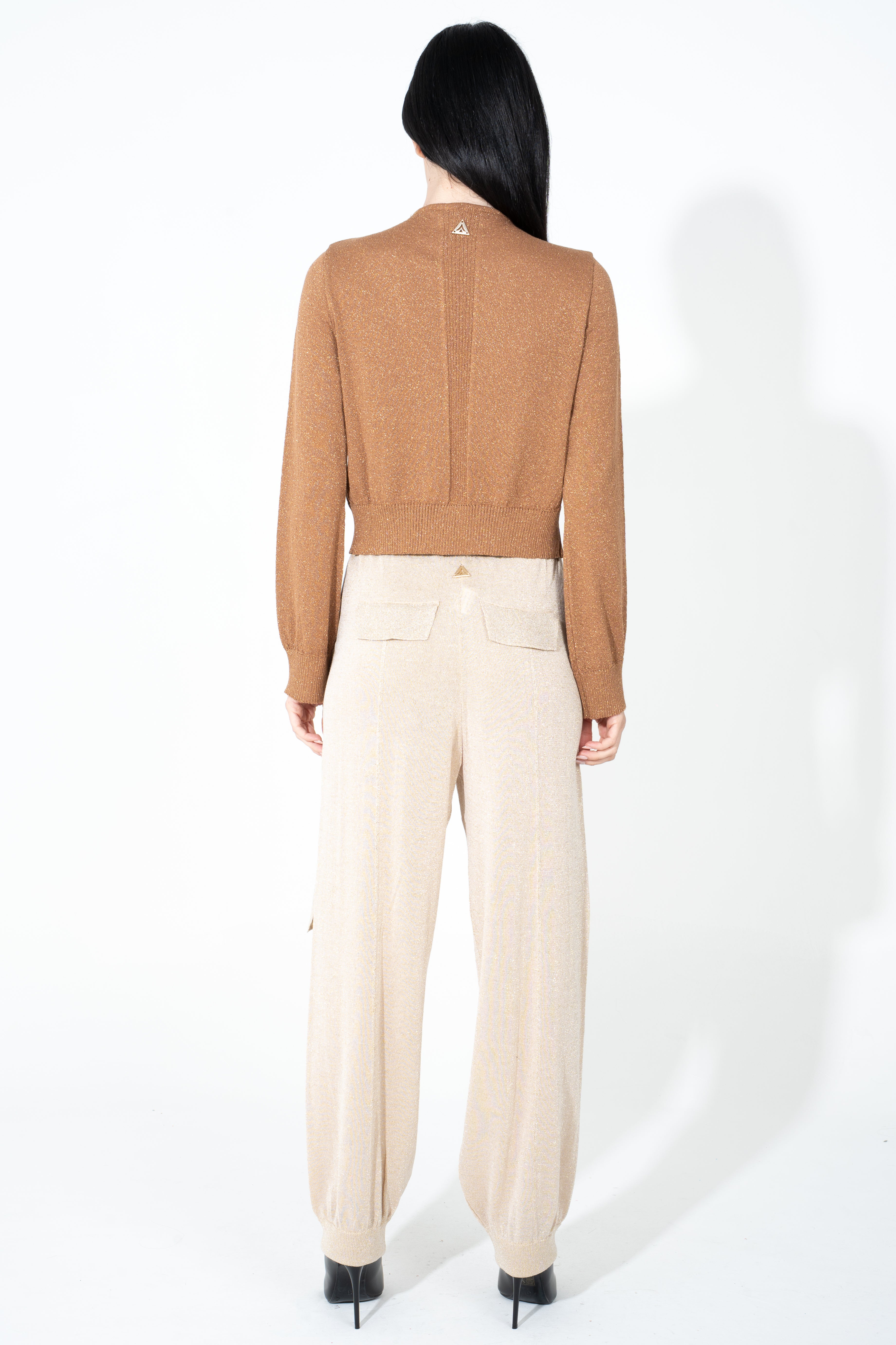 Coprispalle in maglia lurex