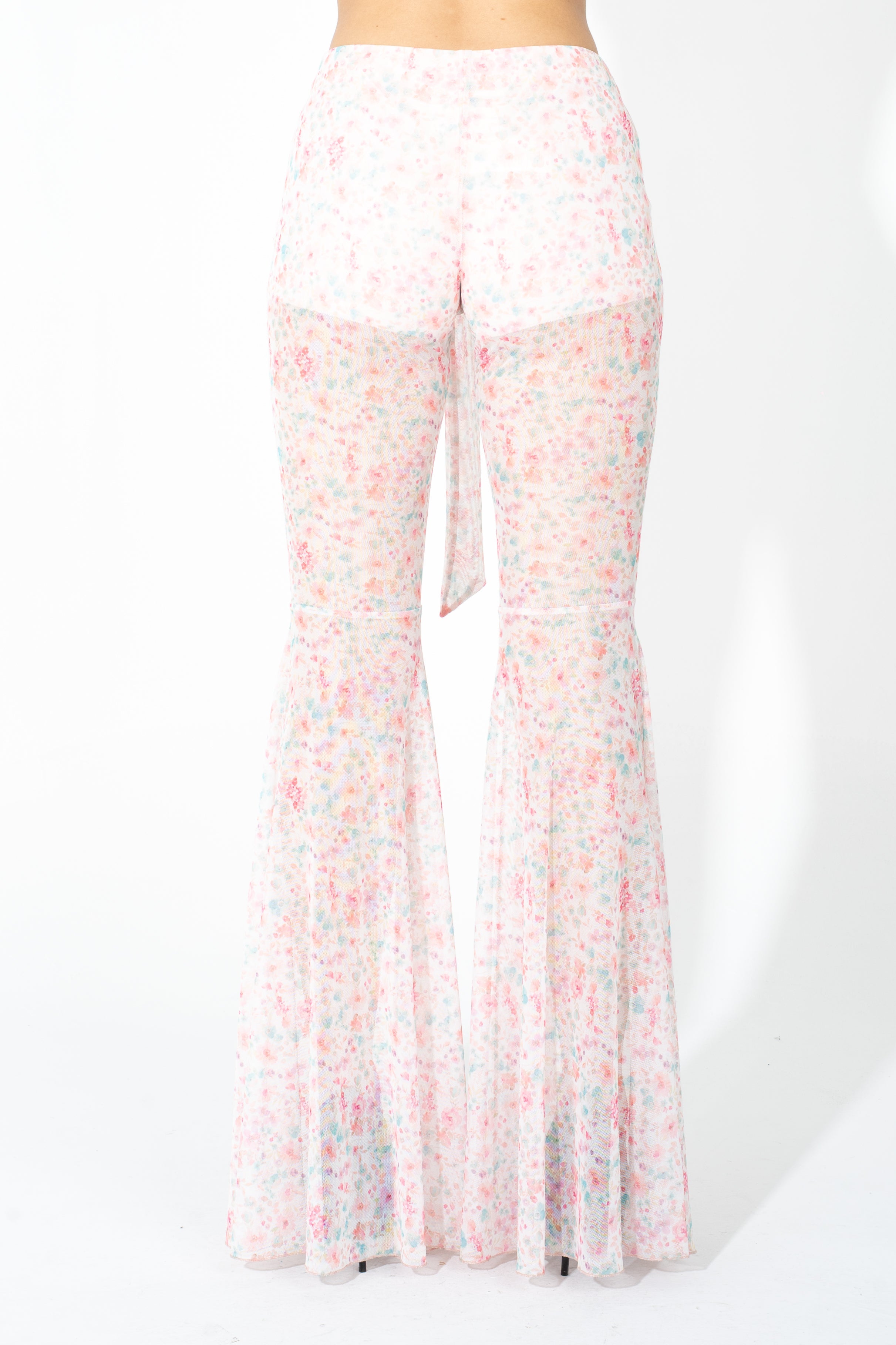 Pantalone ricamato a fiori