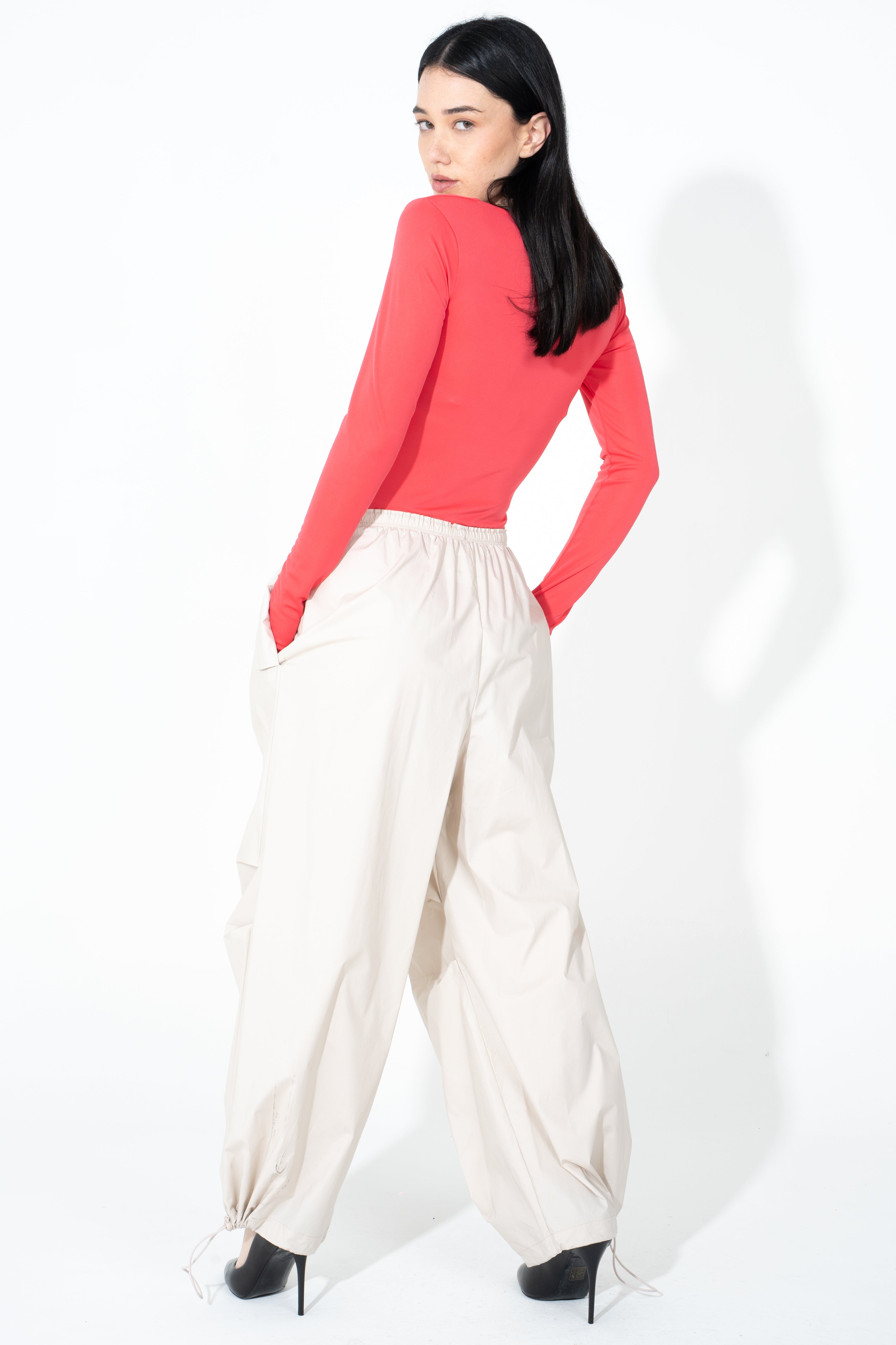 Pantalone con elastico in vita