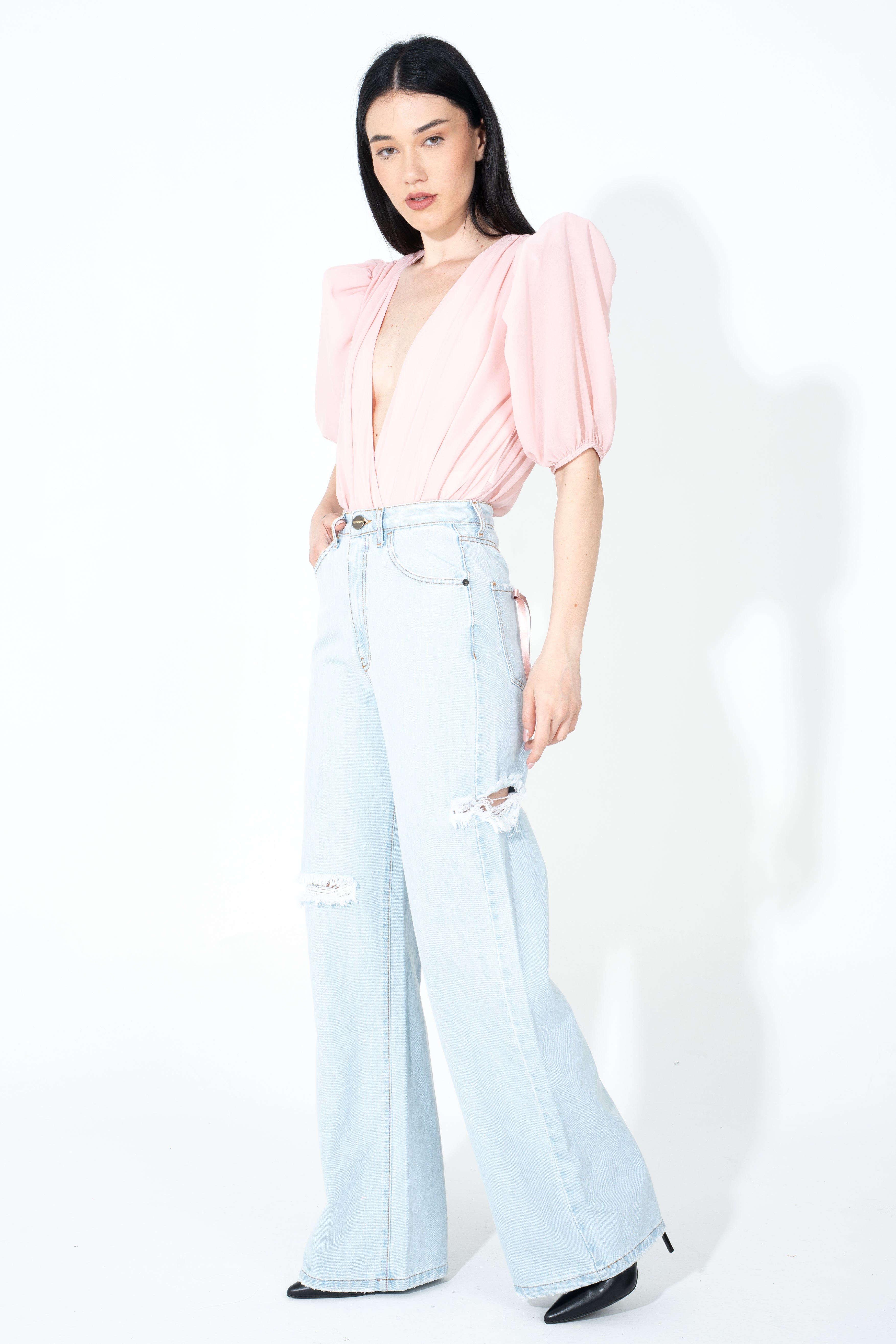 Blusa con spalline