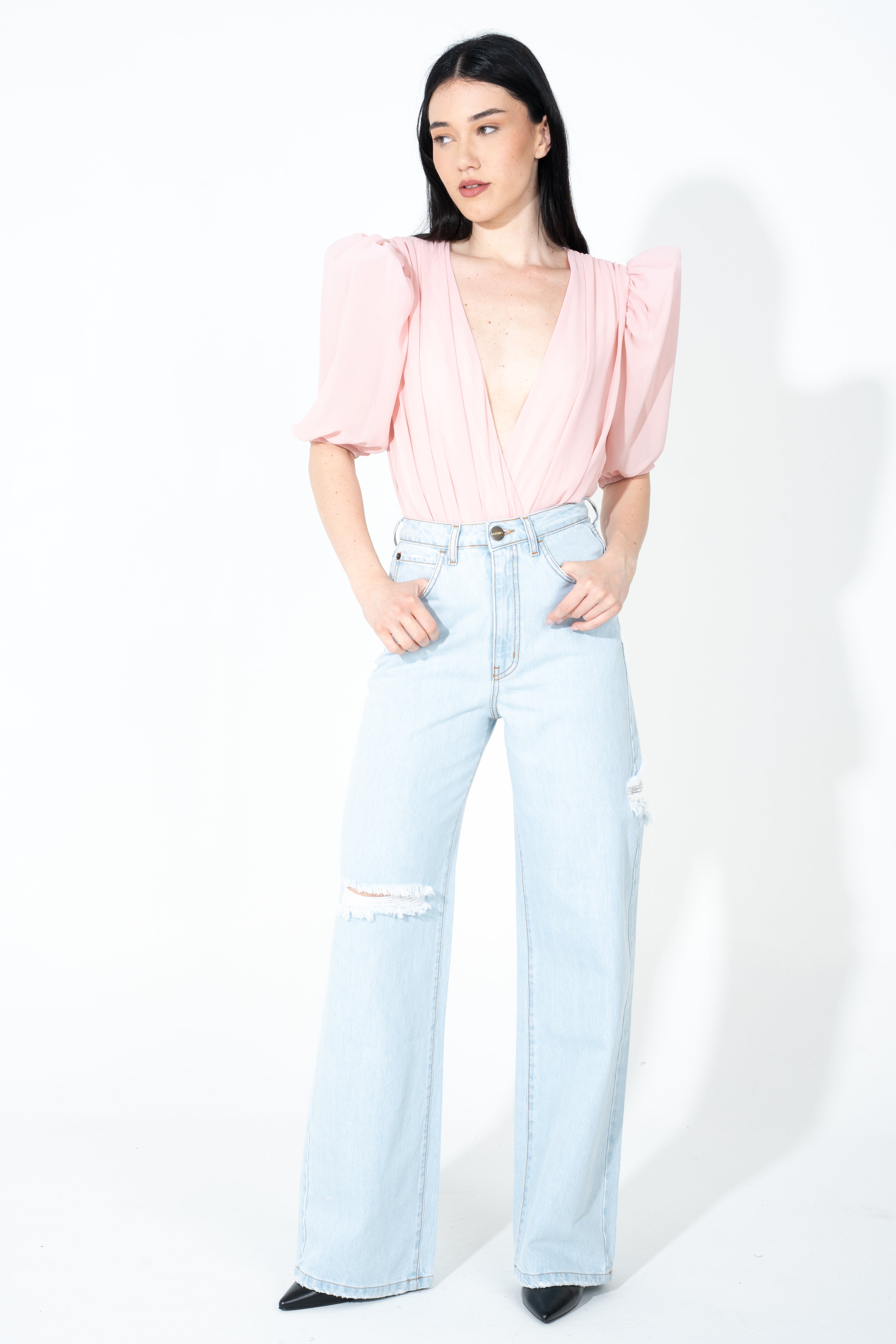 Blusa con spalline