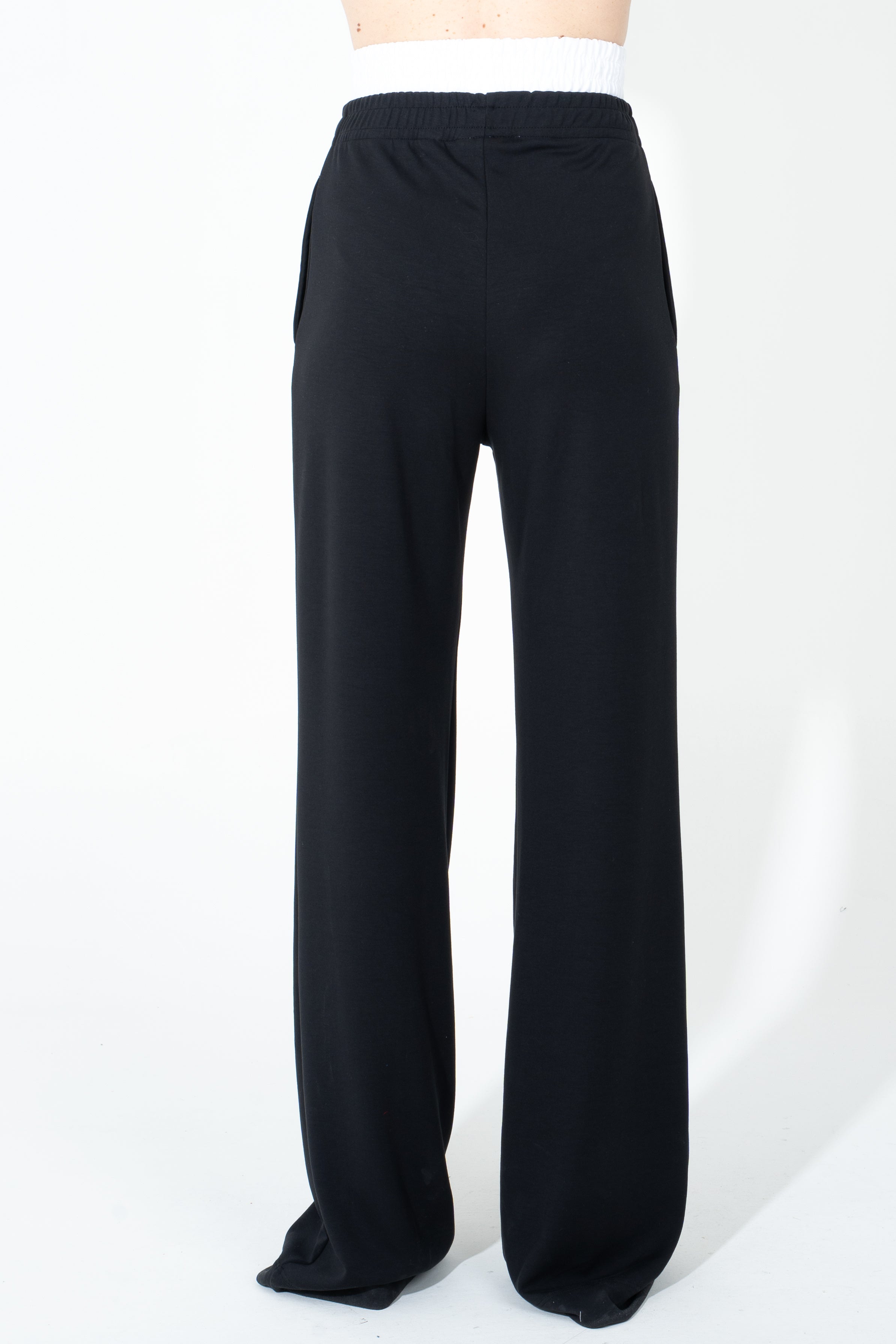 Pantalone palazzo con fascia elastica