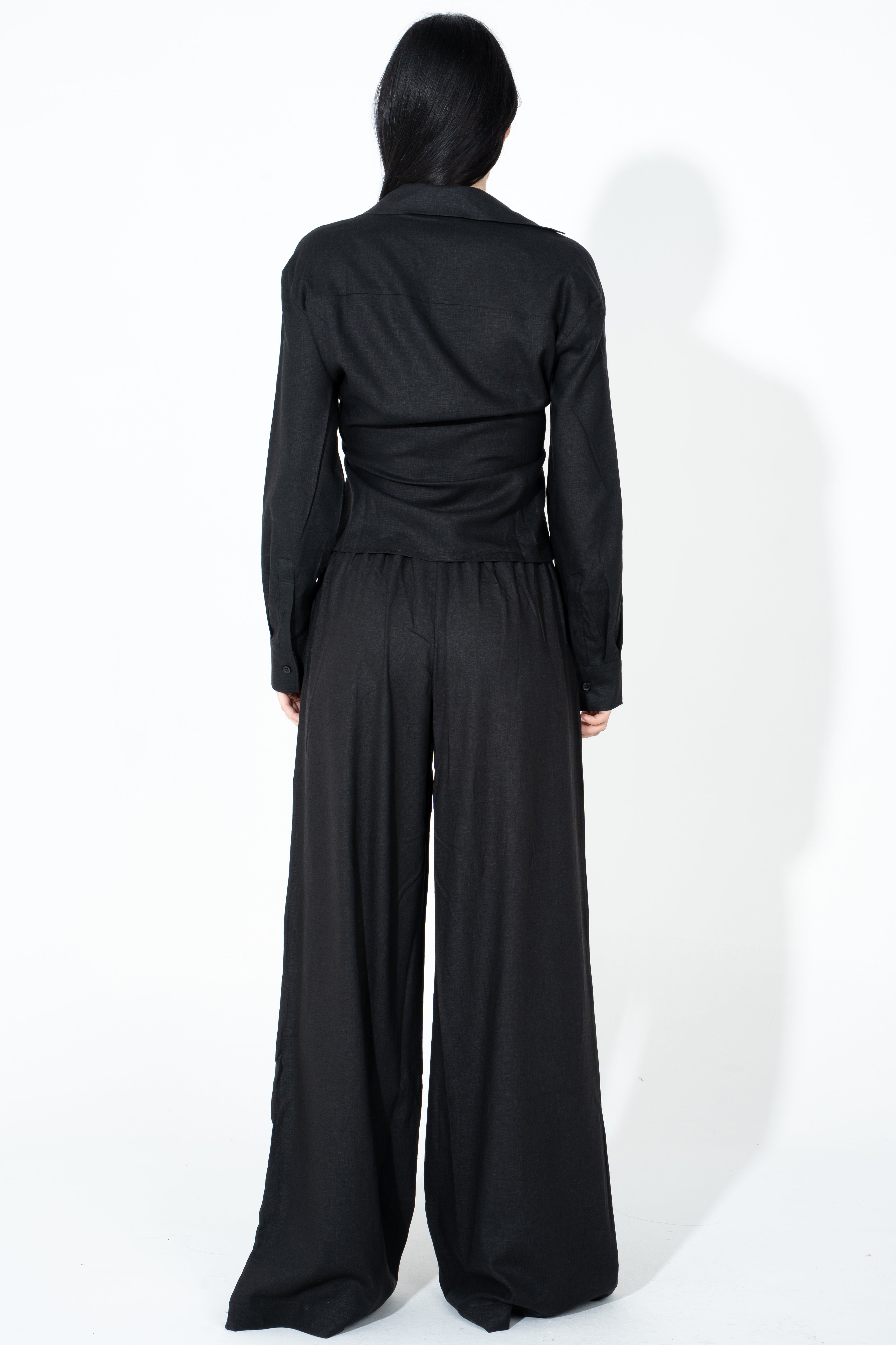 Camicia asimmetrica in lino