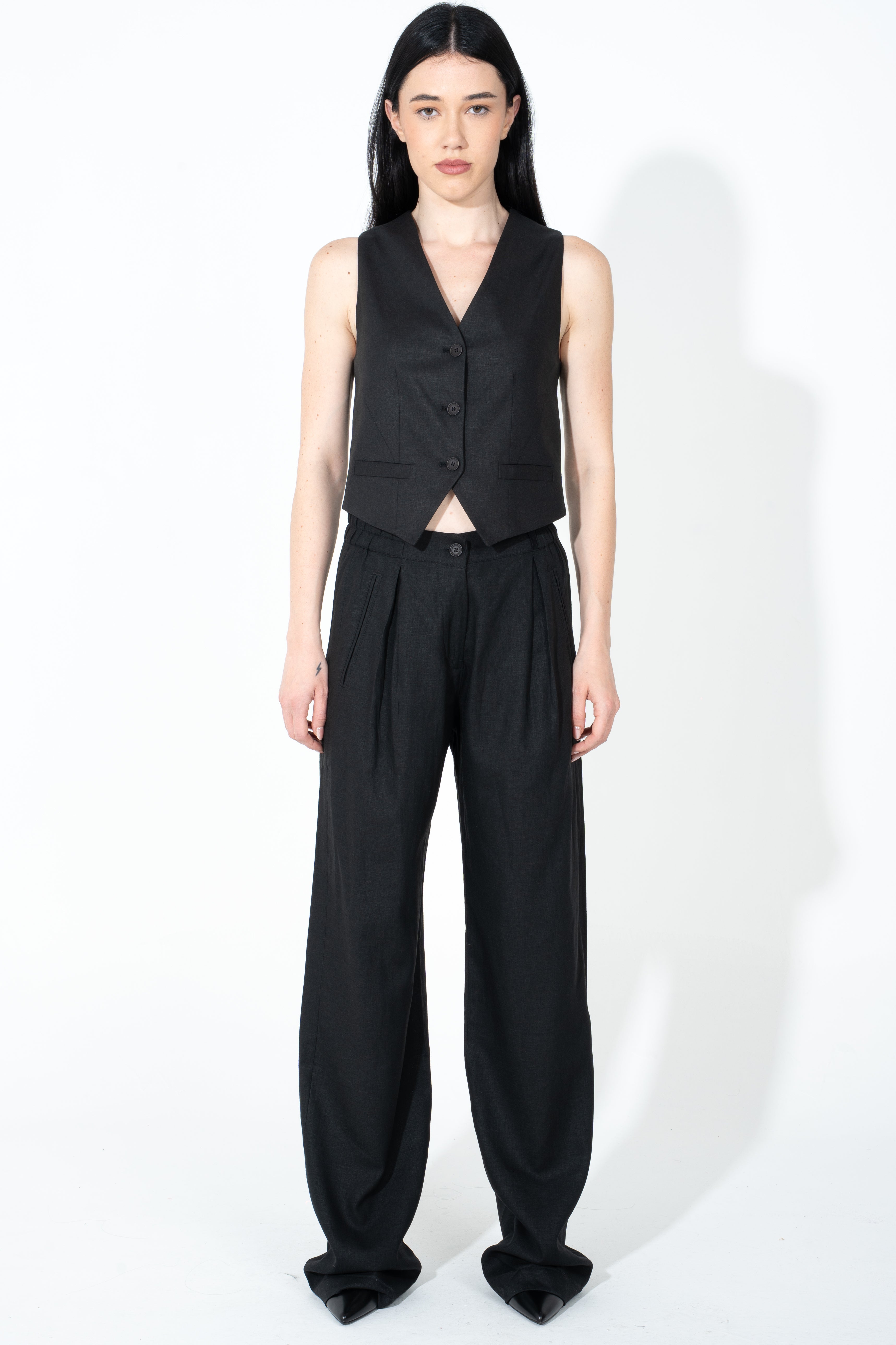 Pantalone palazzo in lino
