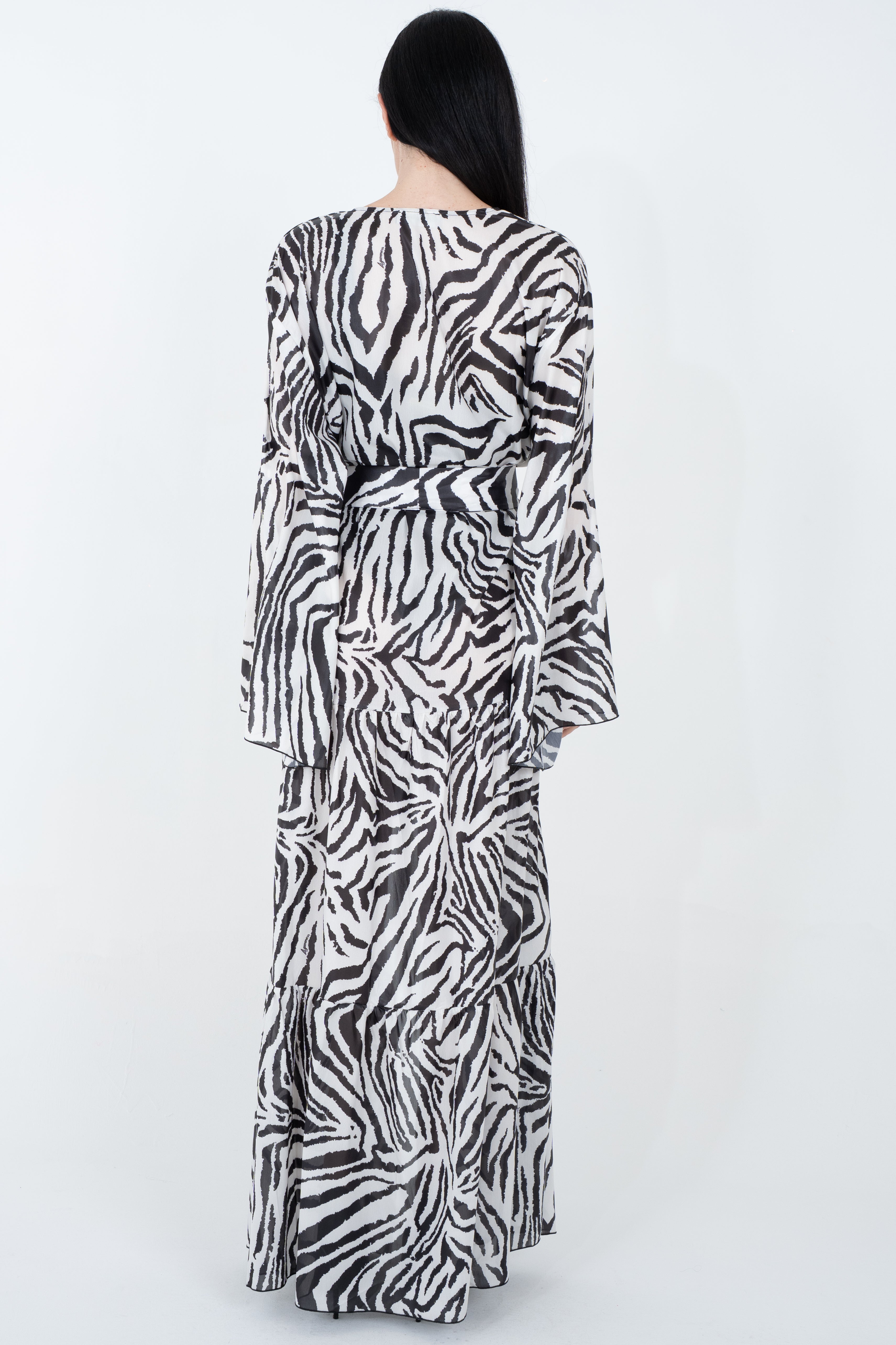 Kimono lungo con cintura coordinata removibile