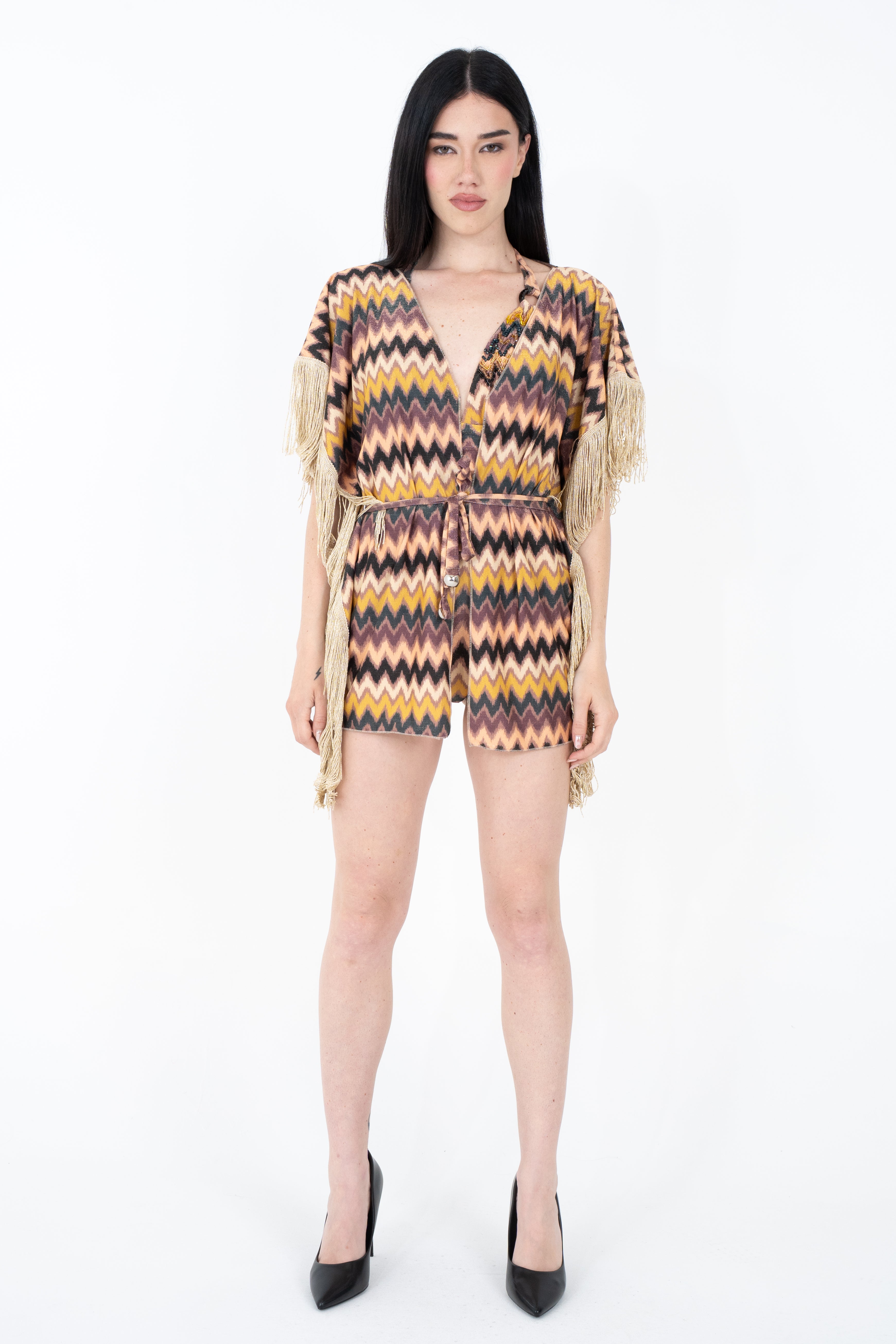 Kimono corto con frange