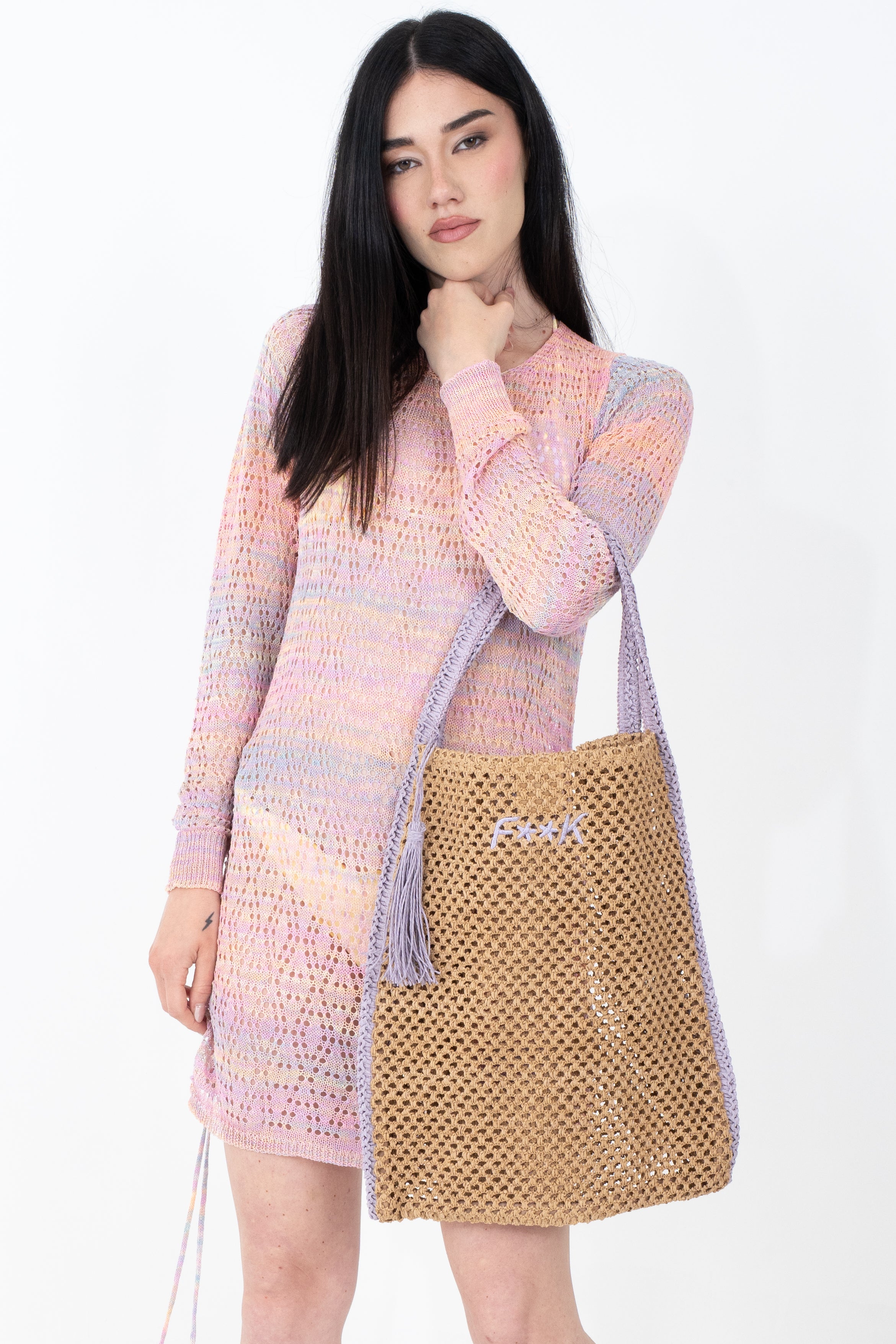 Borsa tote in carta paglia