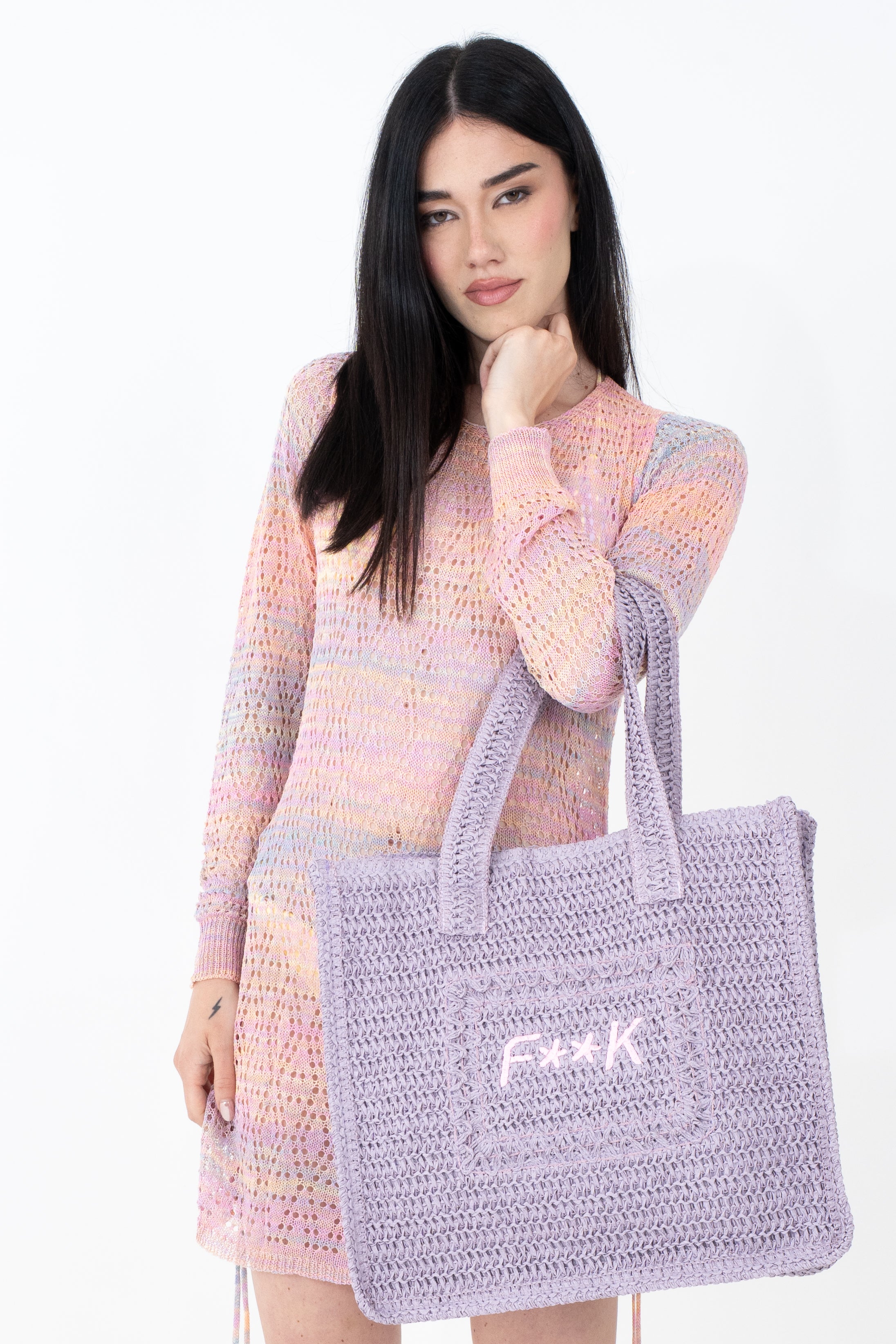 Borsa maxi in carta paglia