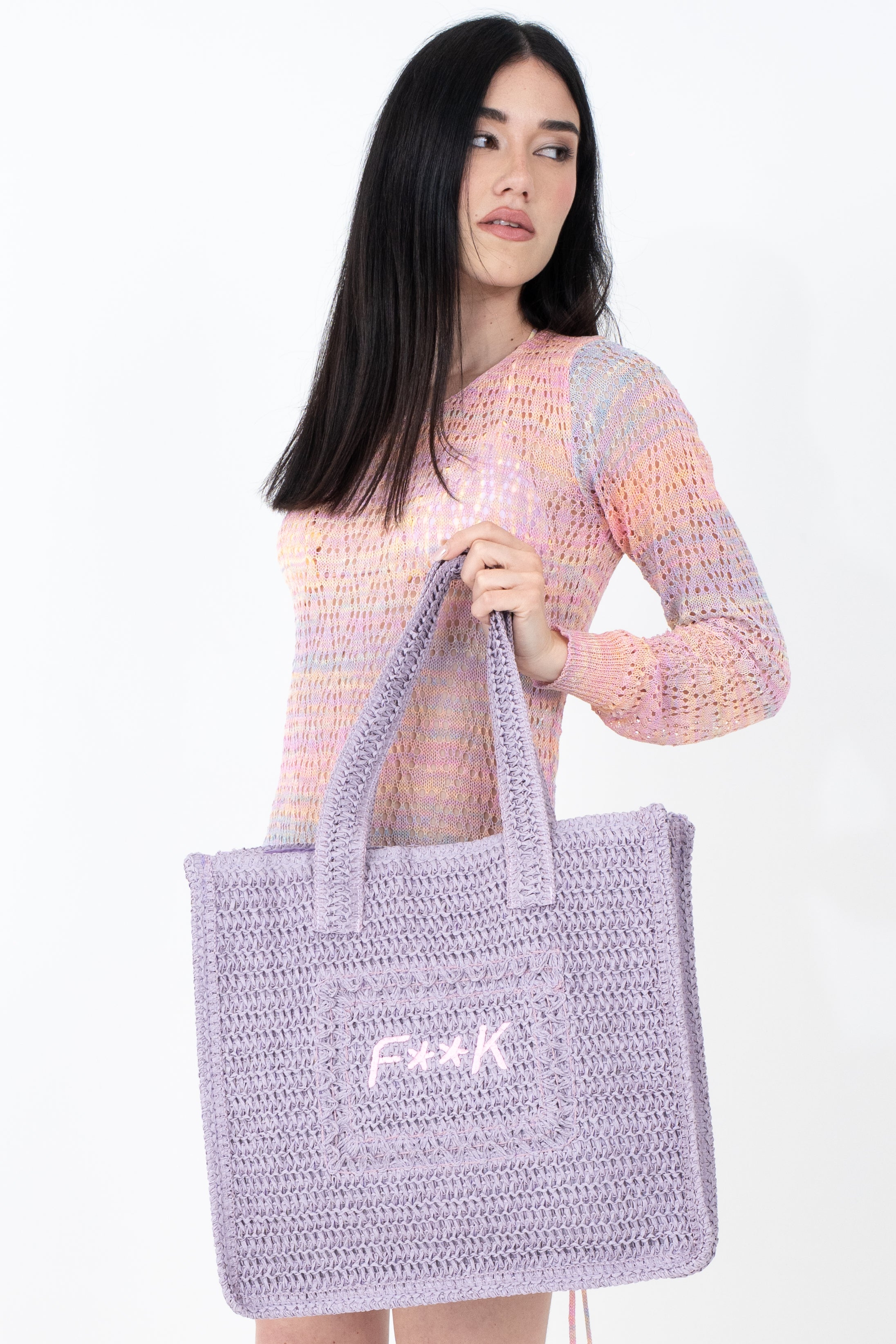 Borsa maxi in carta paglia